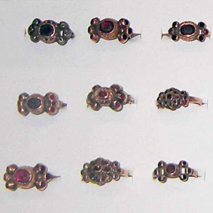 Antique 18th Century Italian Ruby & Spinel "Fiocco" Bow Ring - Size 8.5
