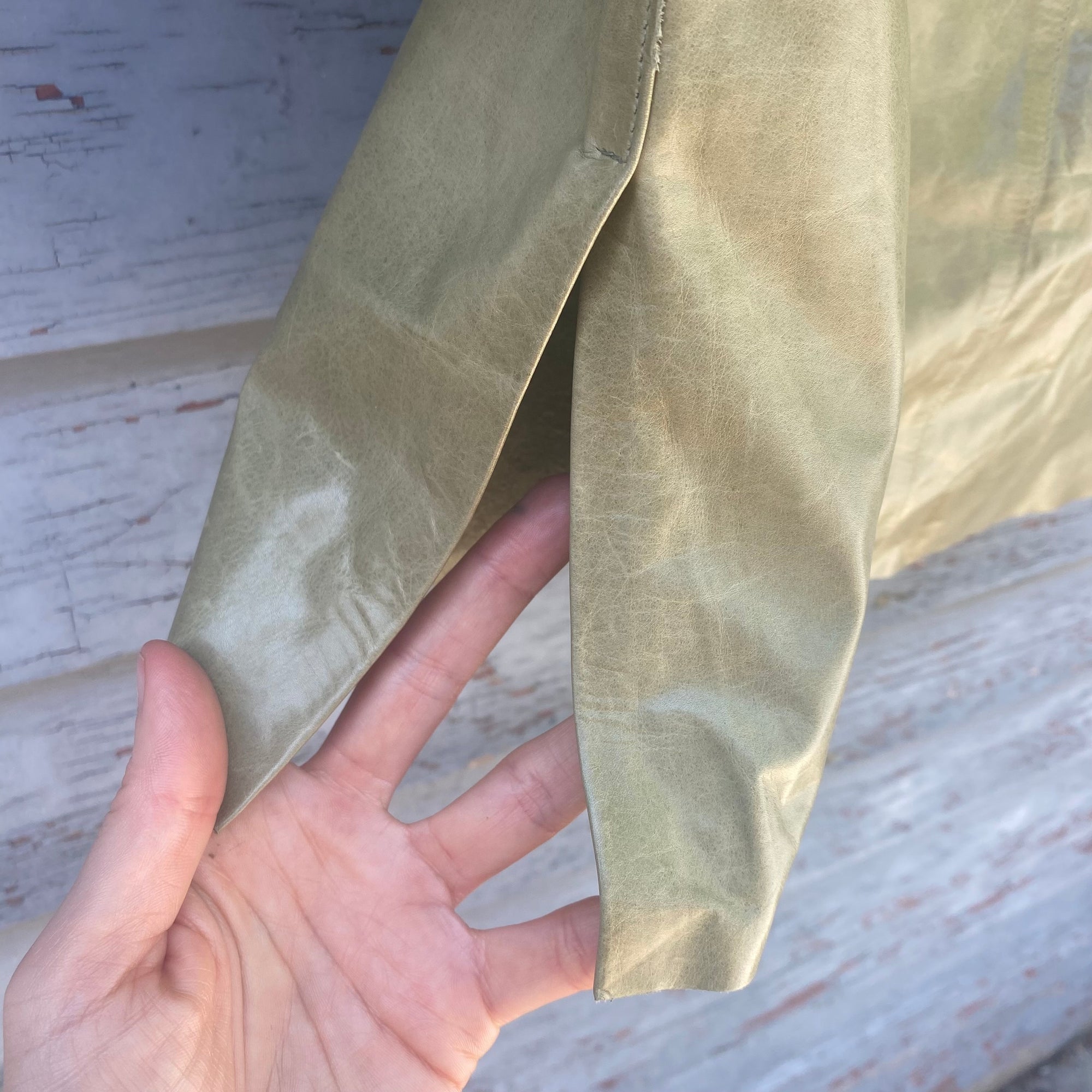 Vintage Green Leather Skirt - Size 2