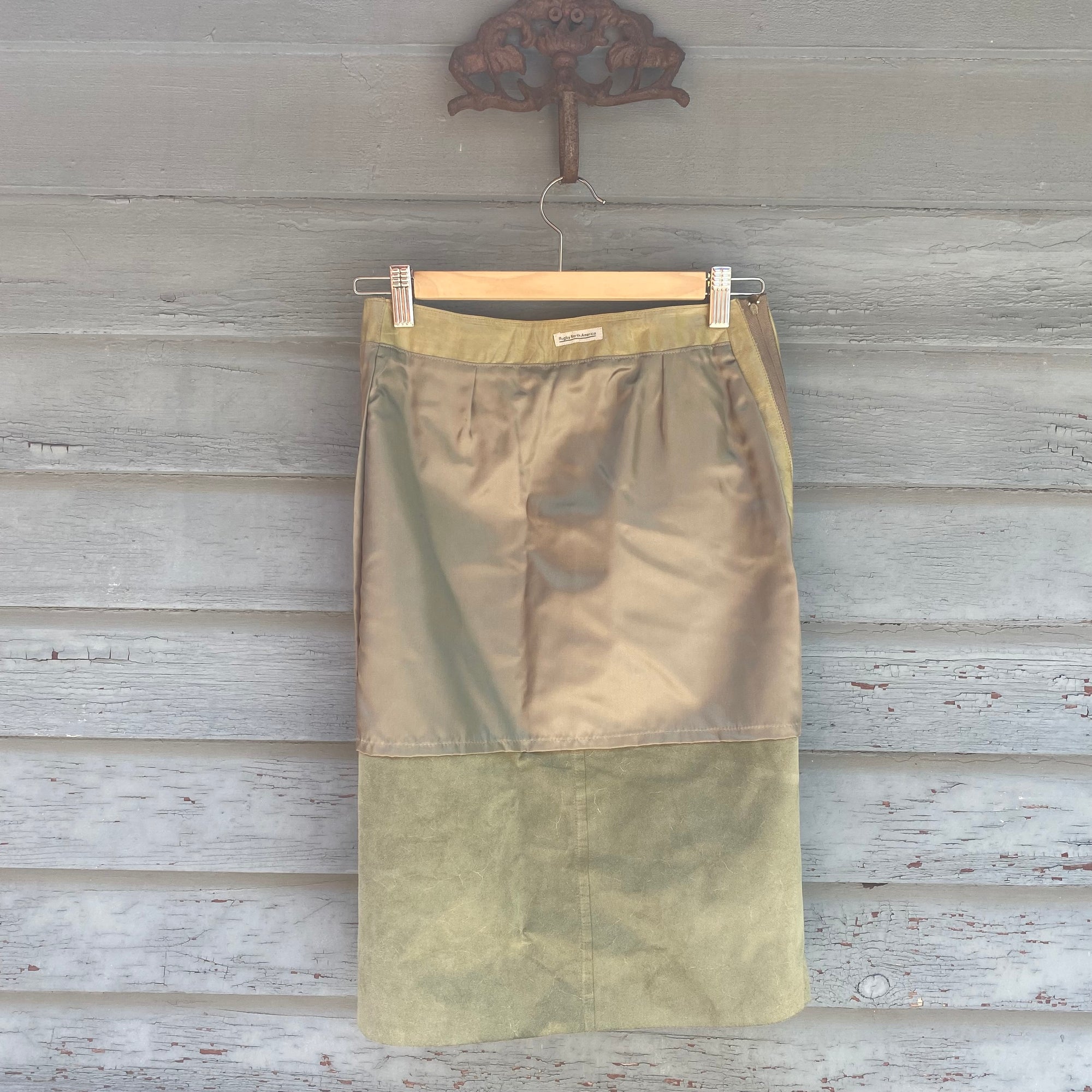 Vintage Green Leather Skirt - Size 2