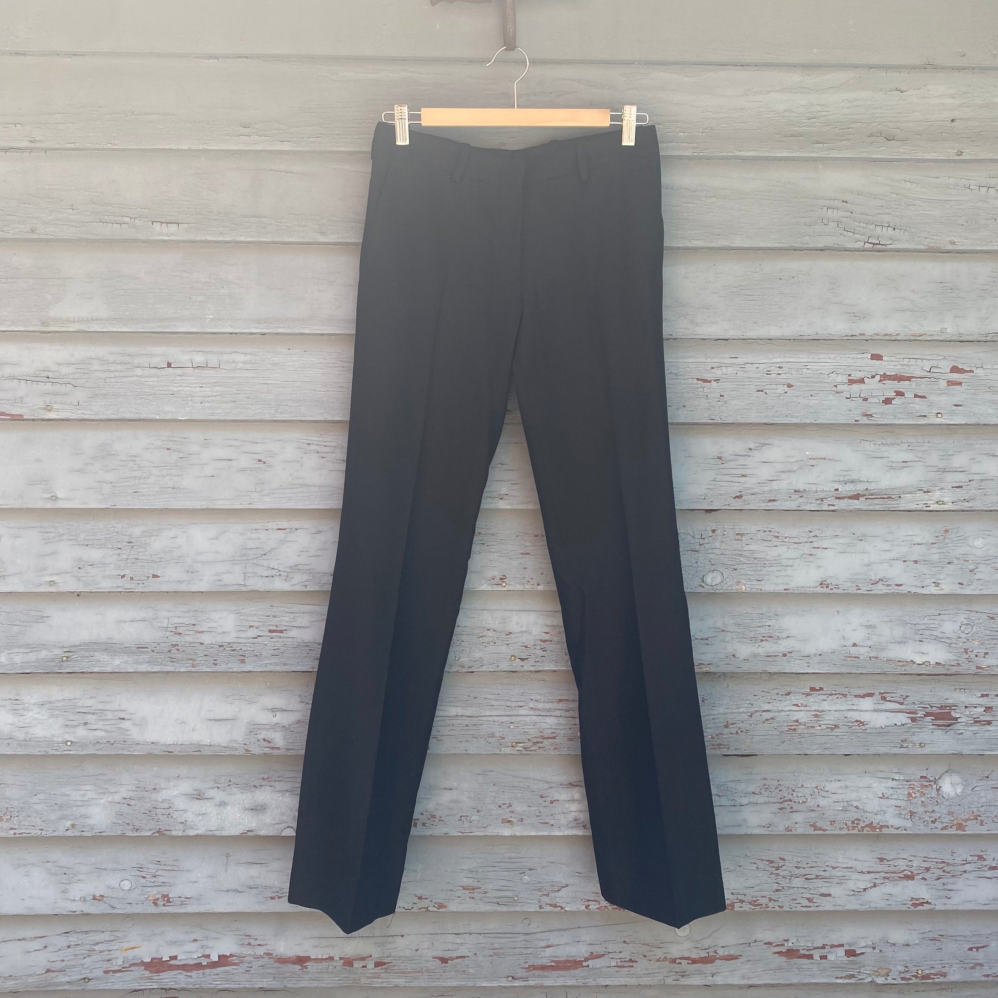 Vintage Black Low-Rise Wool Pants - Size XS