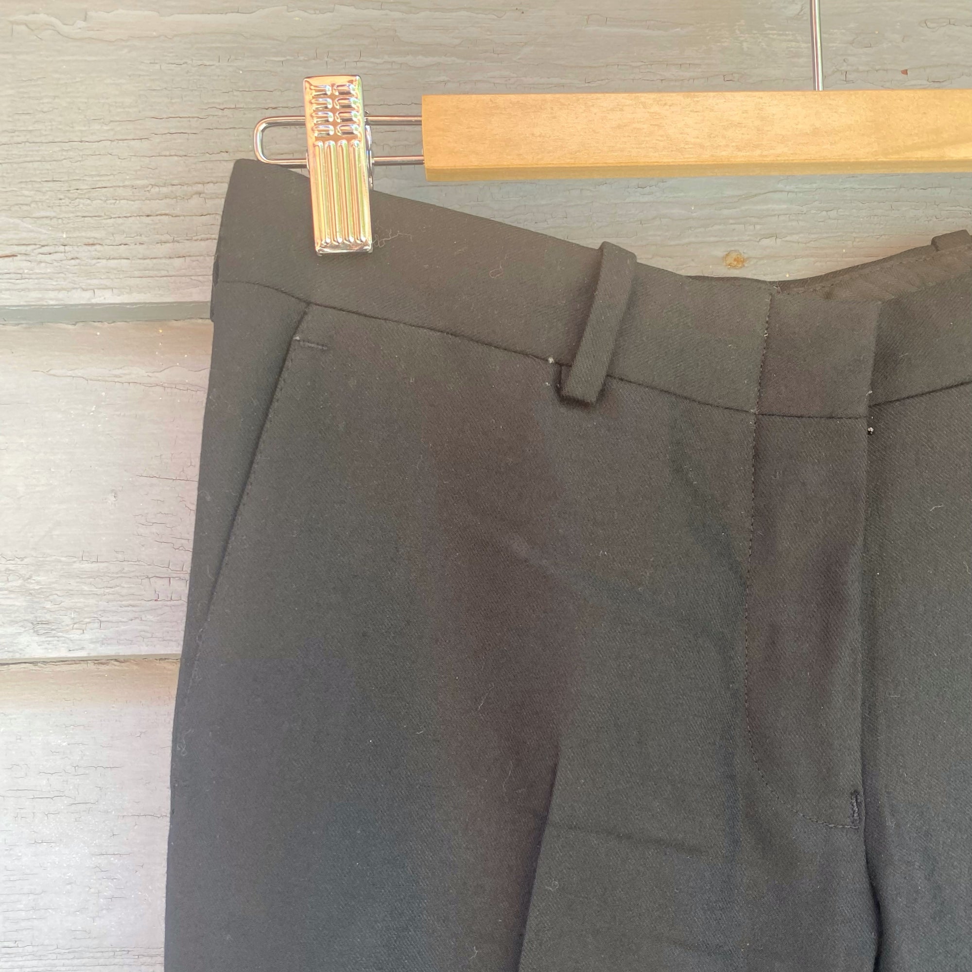 Vintage Black Low-Rise Wool Pants - Size XS