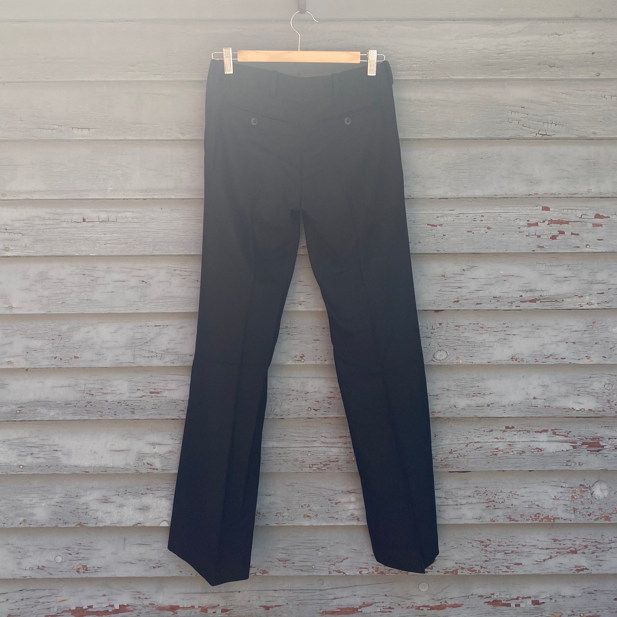 Vintage Black Low-Rise Wool Pants - Size XS