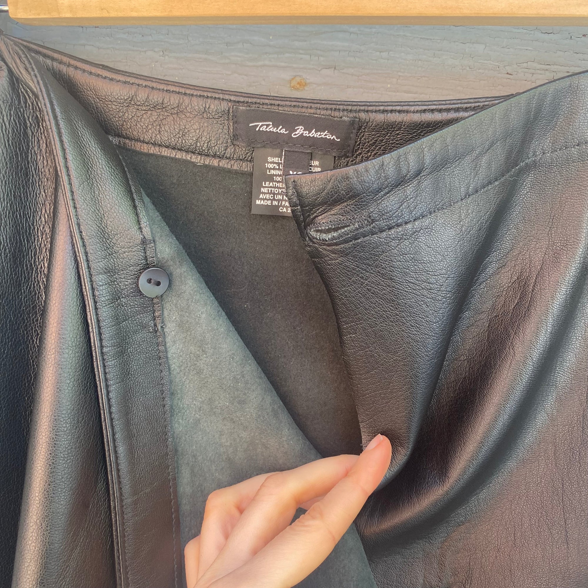 Vintage Black Leather Wrap Skirt - Size XS