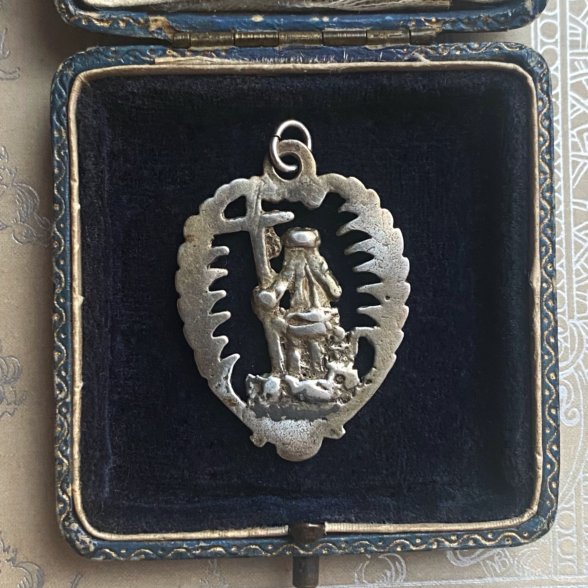 Antique Renaissance Christ Treading On The Beasts Pendant