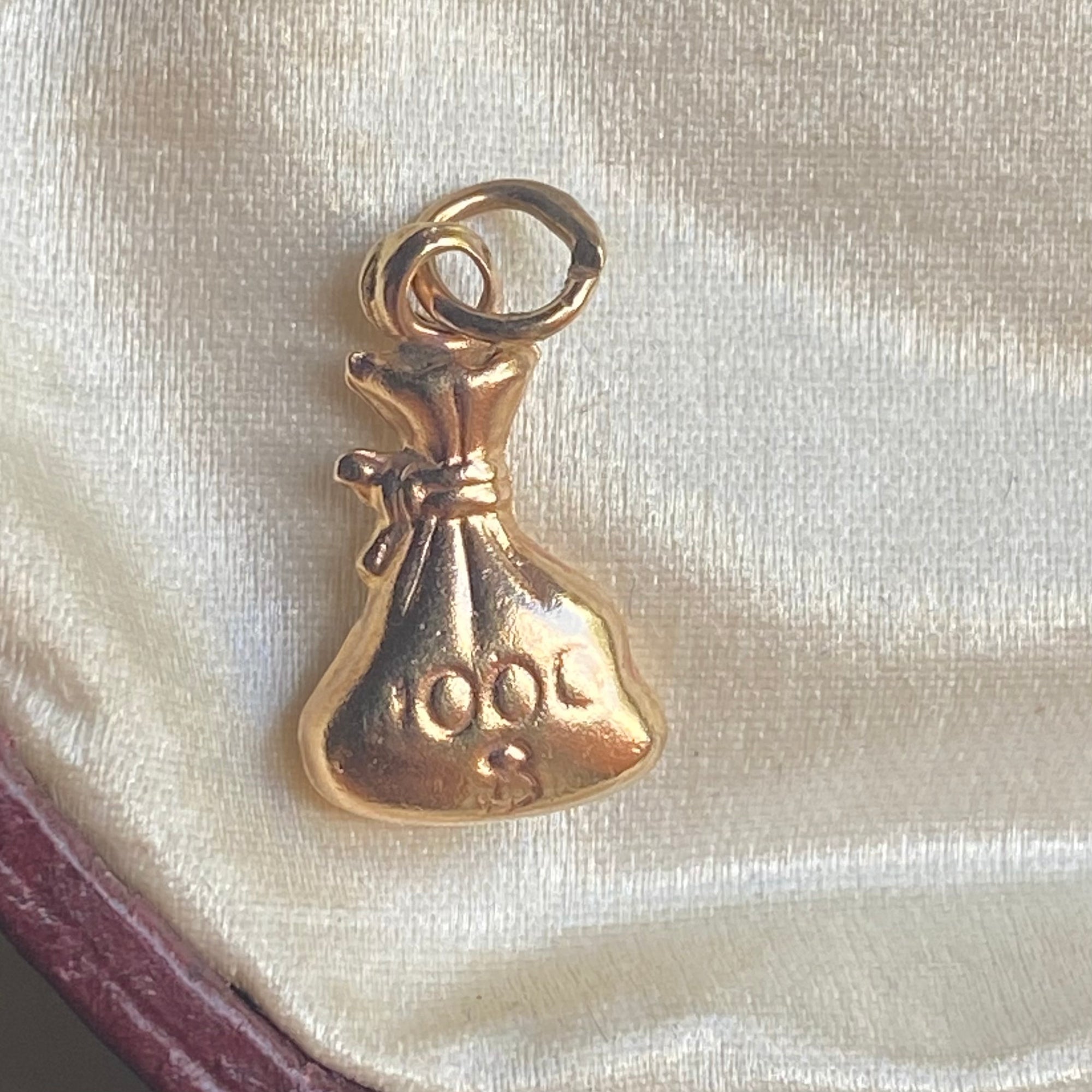 Vintage Bag O' Money Charm - 14k