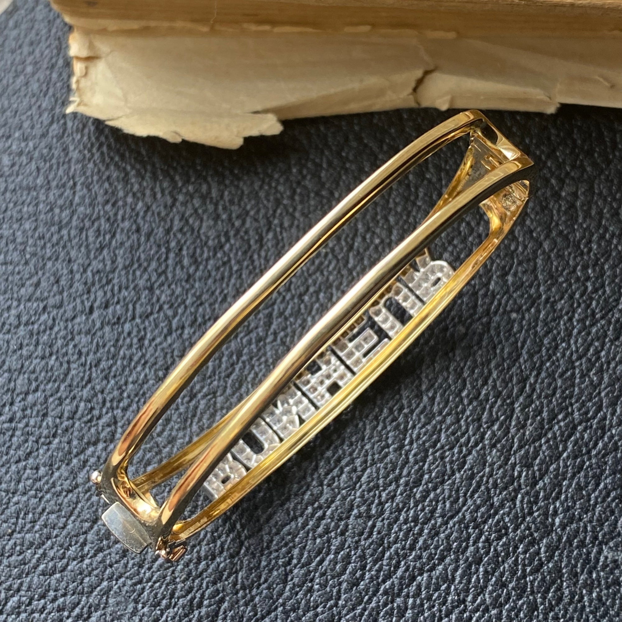 Custom "Bonheur" Diamond Bangle - 18k