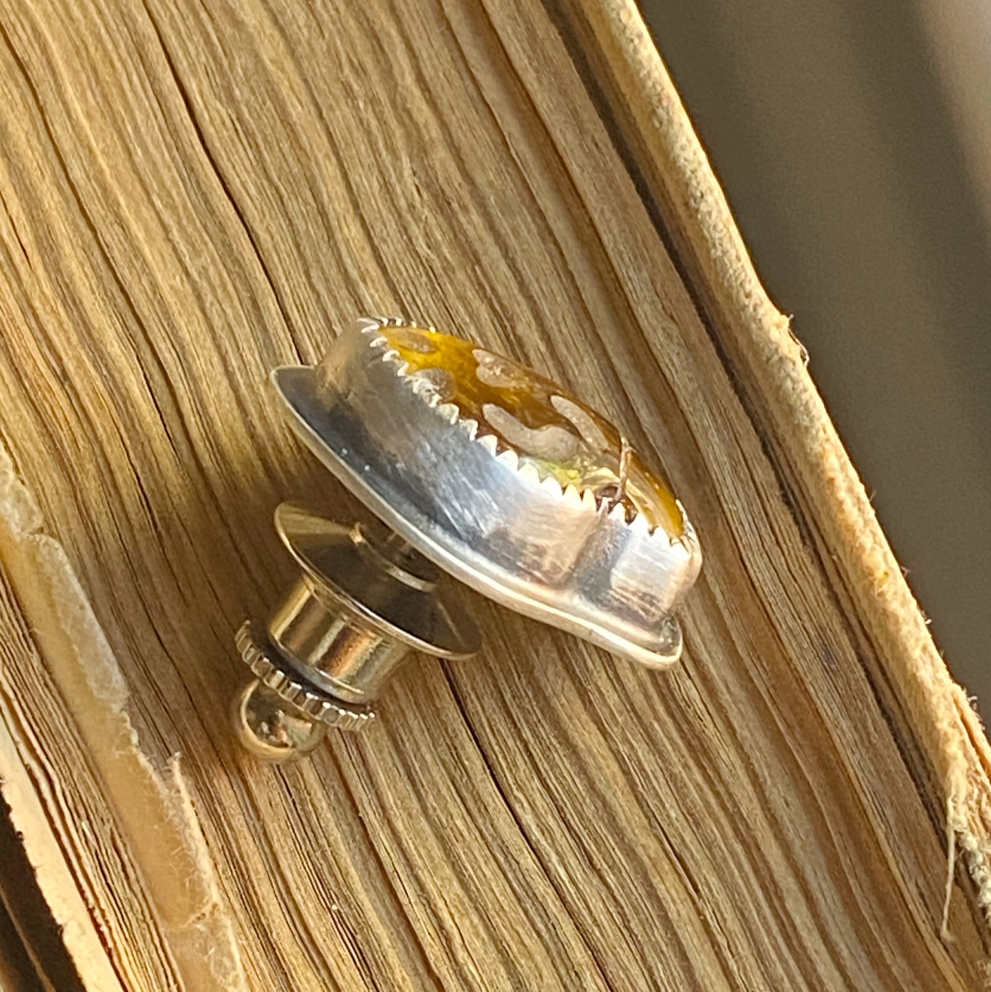 Tiger's Eye Morel Mushroom Lapel Pin