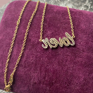 Custom Diamond "Lover" Necklace - 18k