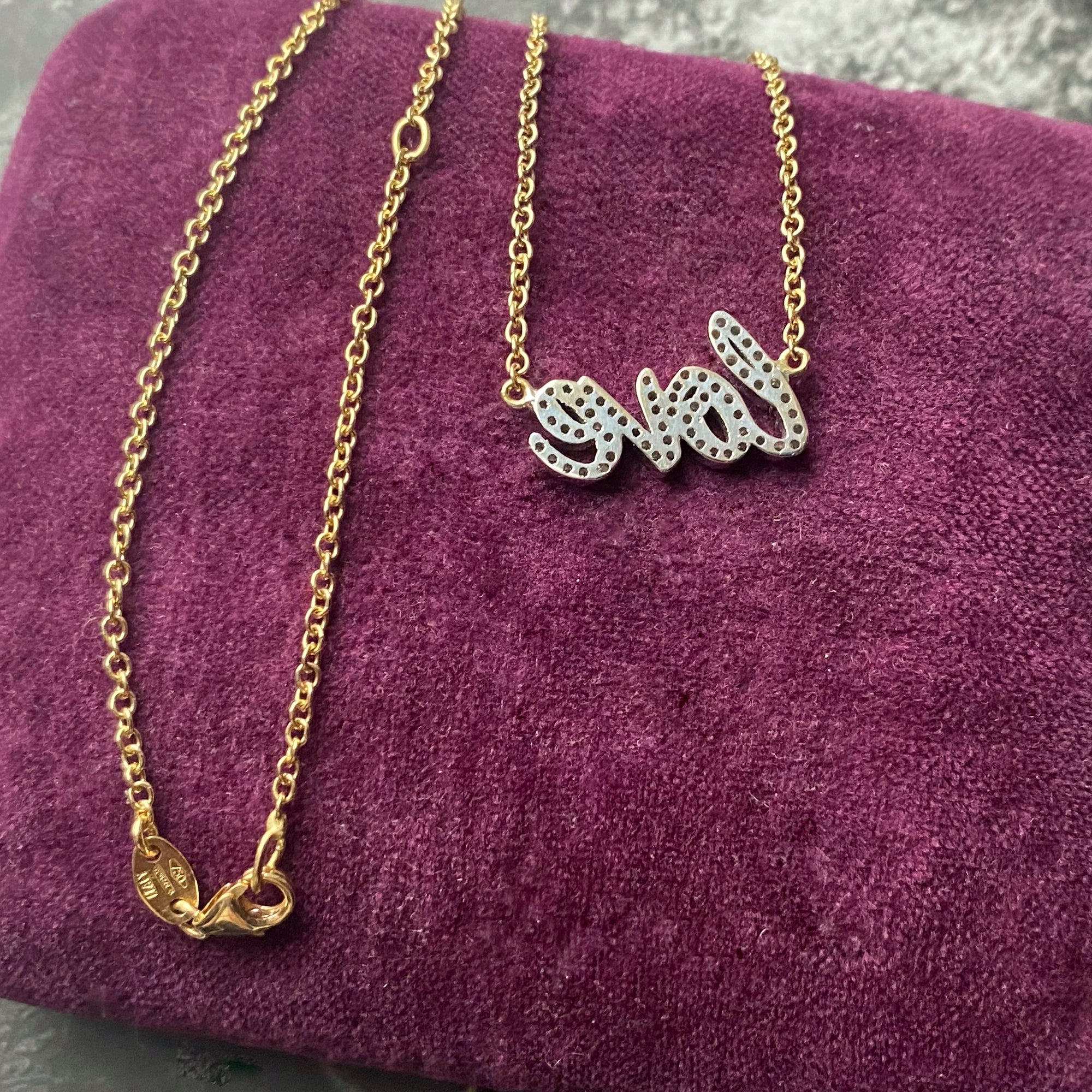 Diamond "Love" Necklace - 18k