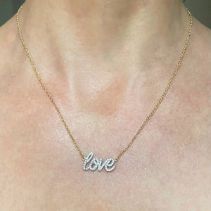 Diamond "Love" Necklace - 18k