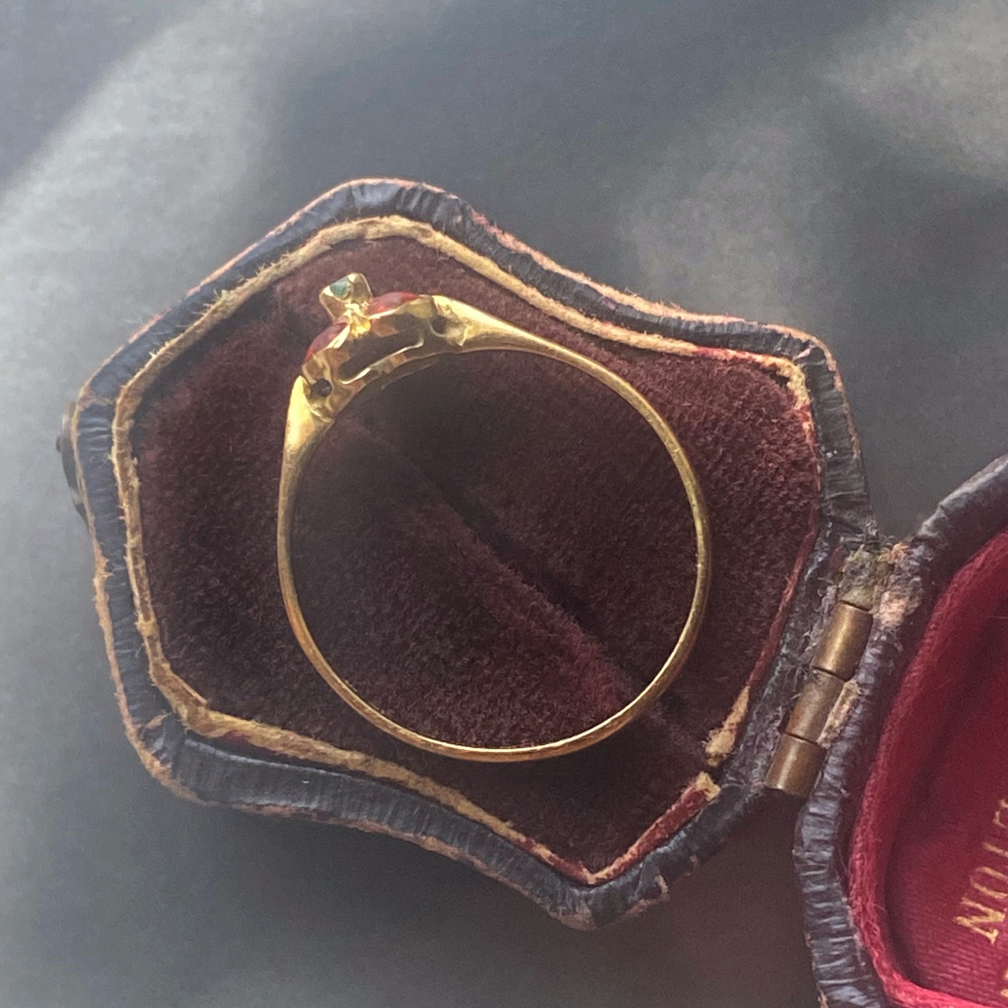 Vintage Enamel Flower Ring - Size 5.5