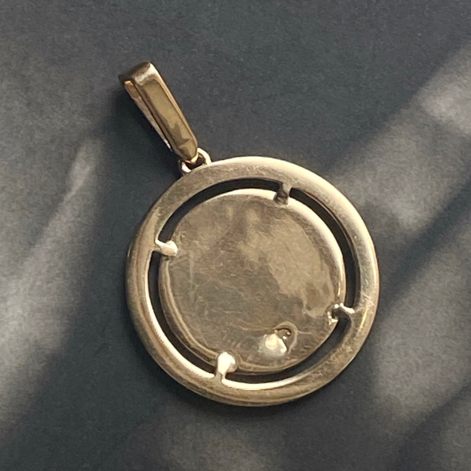 Diamond Halo Bonne Chance Pendant - 14k