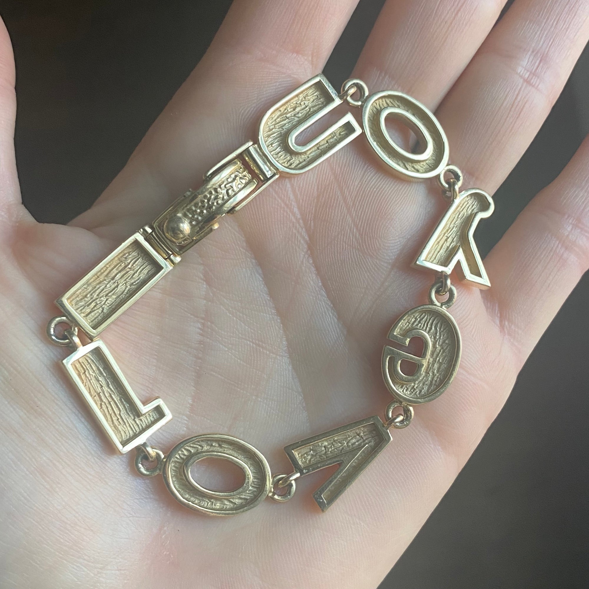 vintage i love you bracelet