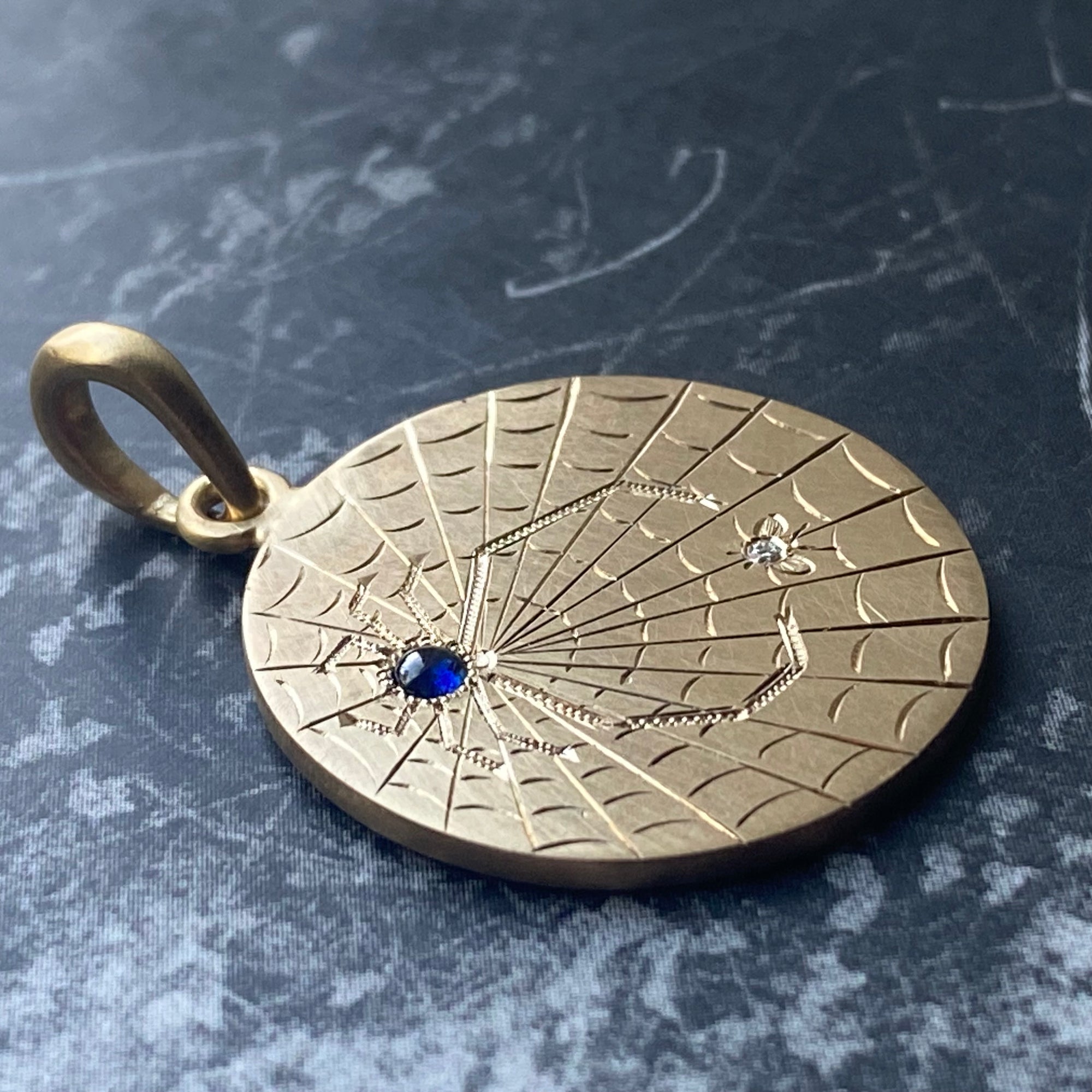 The Spider and the Fly Pendant - 18k