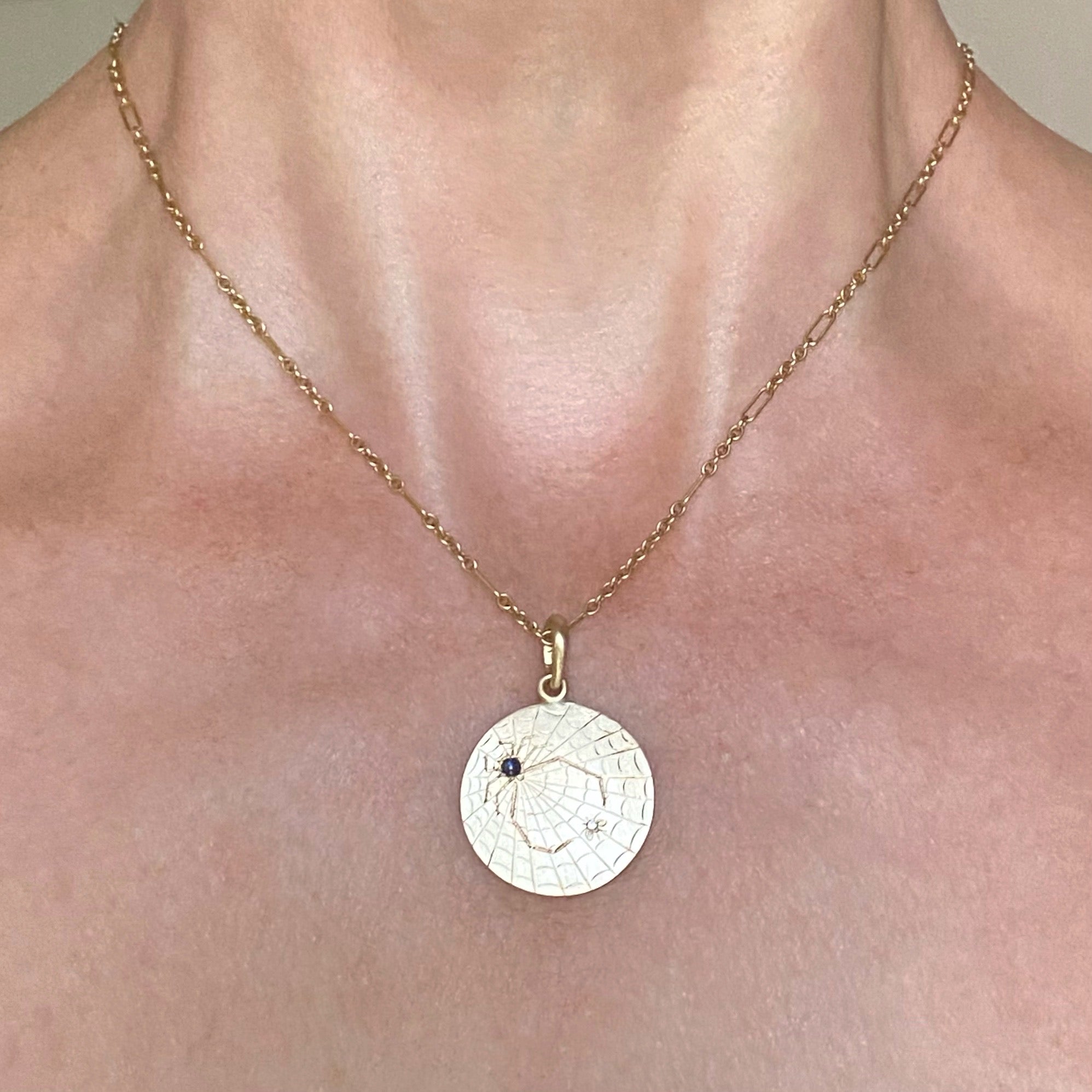 The Spider and the Fly Pendant - 18k