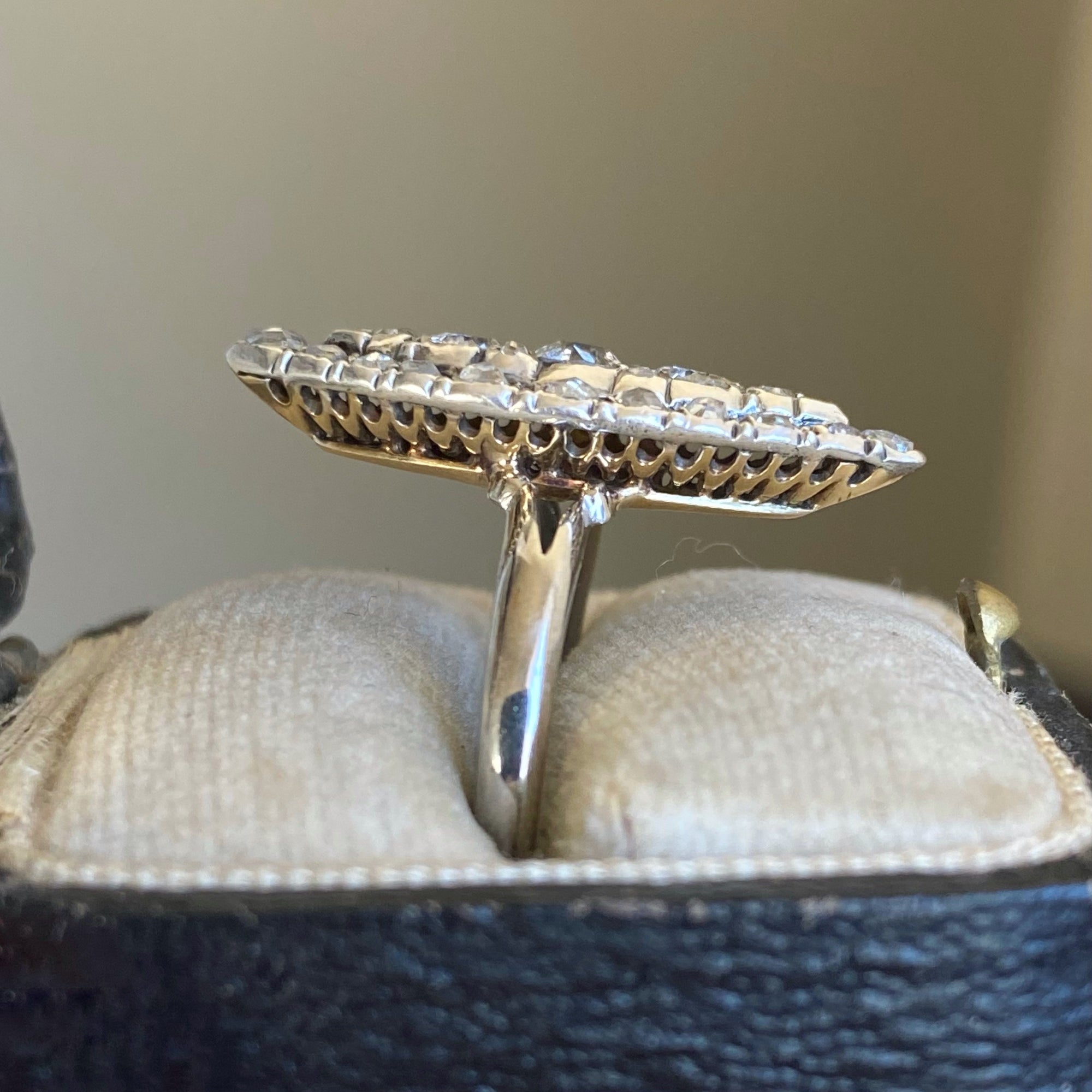 Antique Diamond Navette Ring - Size 6.25