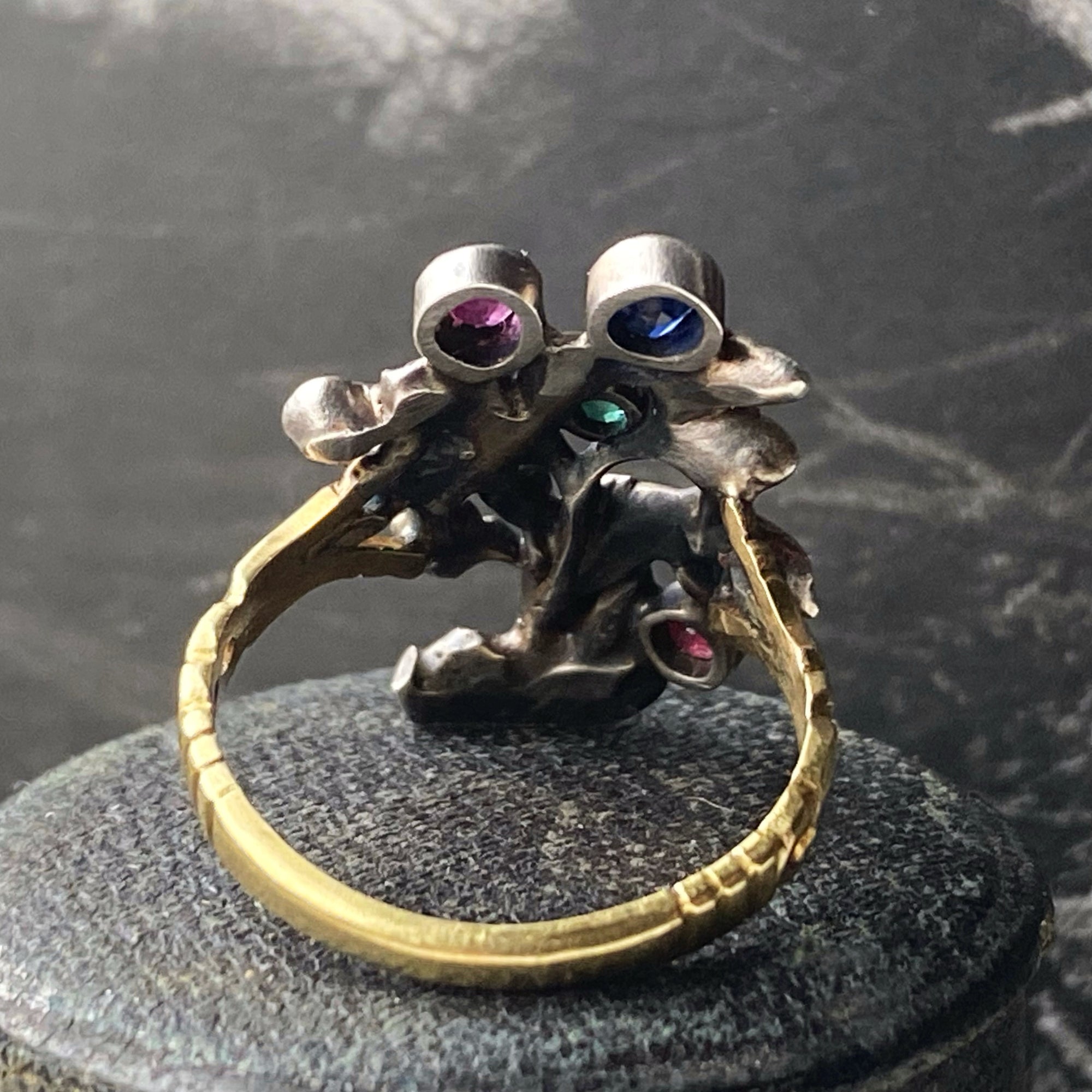 Antique Early Victorian Giardinetti Ring - Sz 6.25