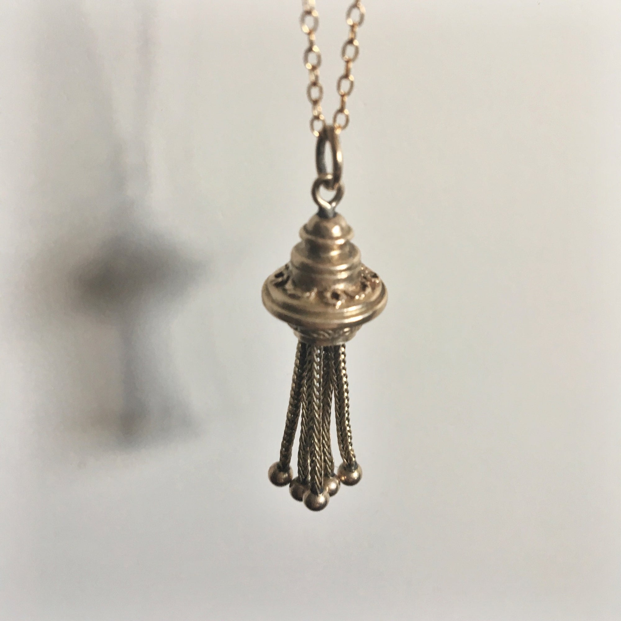 Antique Albertina Victorian Gold Tassel Pendant