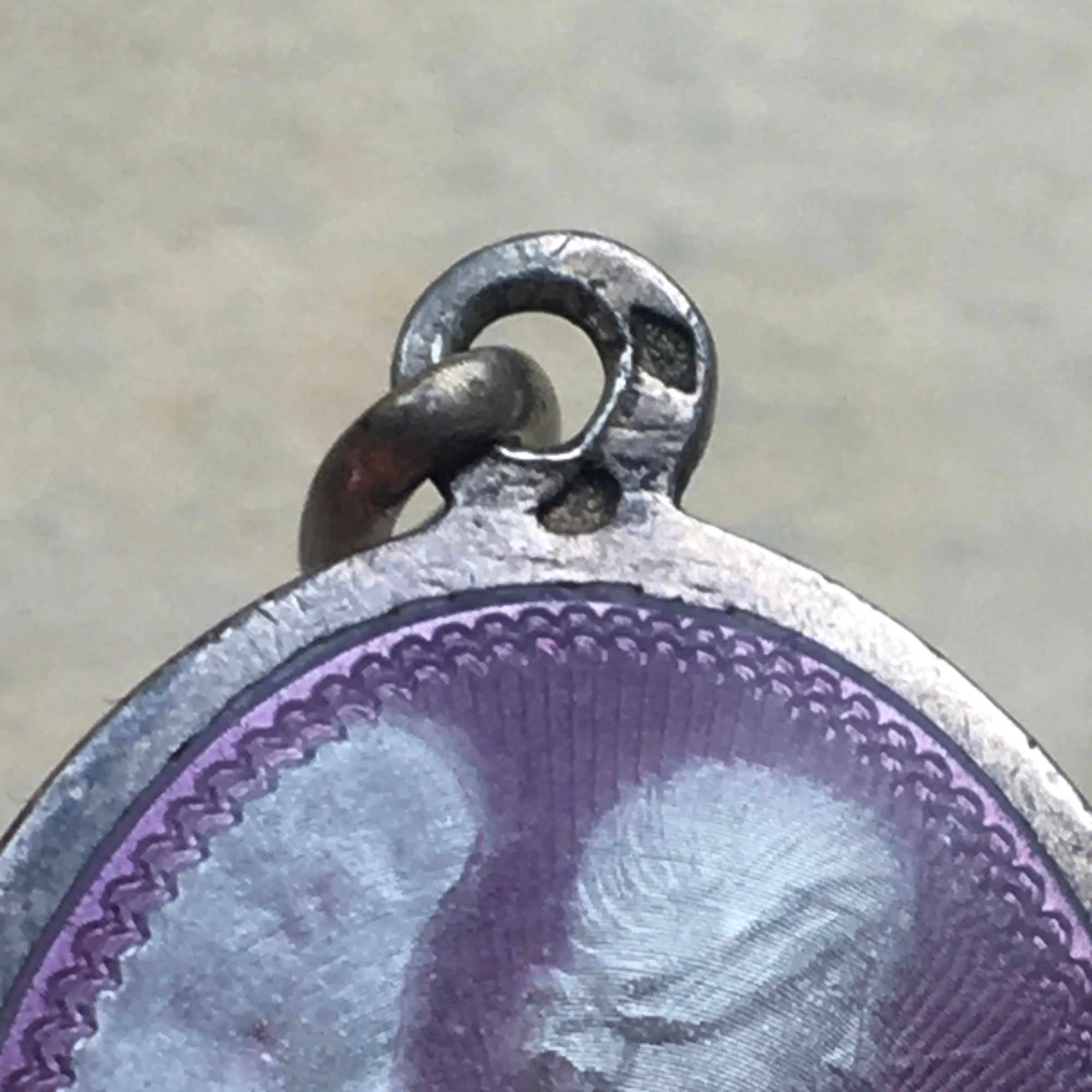 Art Deco Guilloché Enamel Fatima Angel Charm