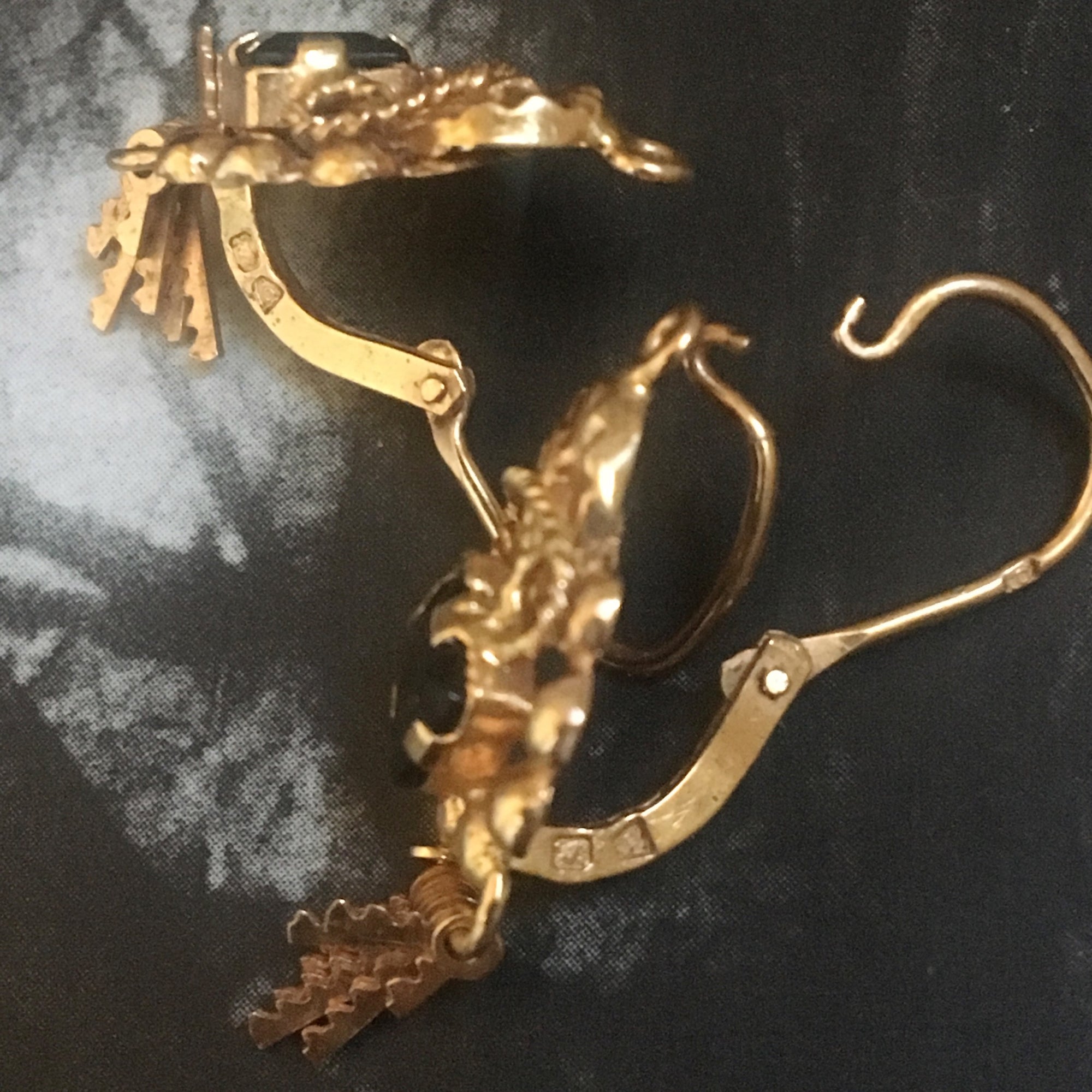 Victorian Revival Style Gold and Paste Dormeuse Tassel Earrings - 19k