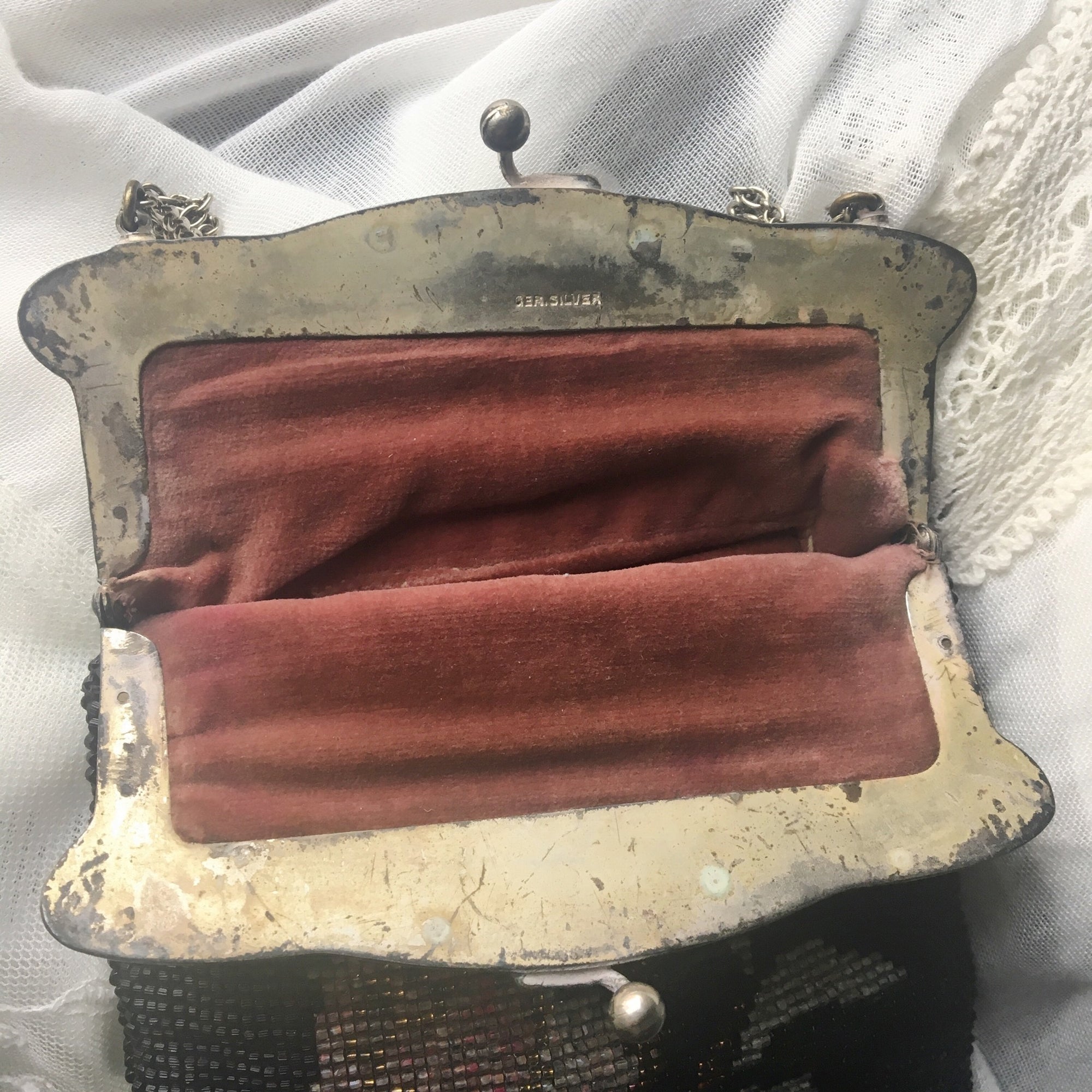 Rare Vintage Art Deco Mourning Purse