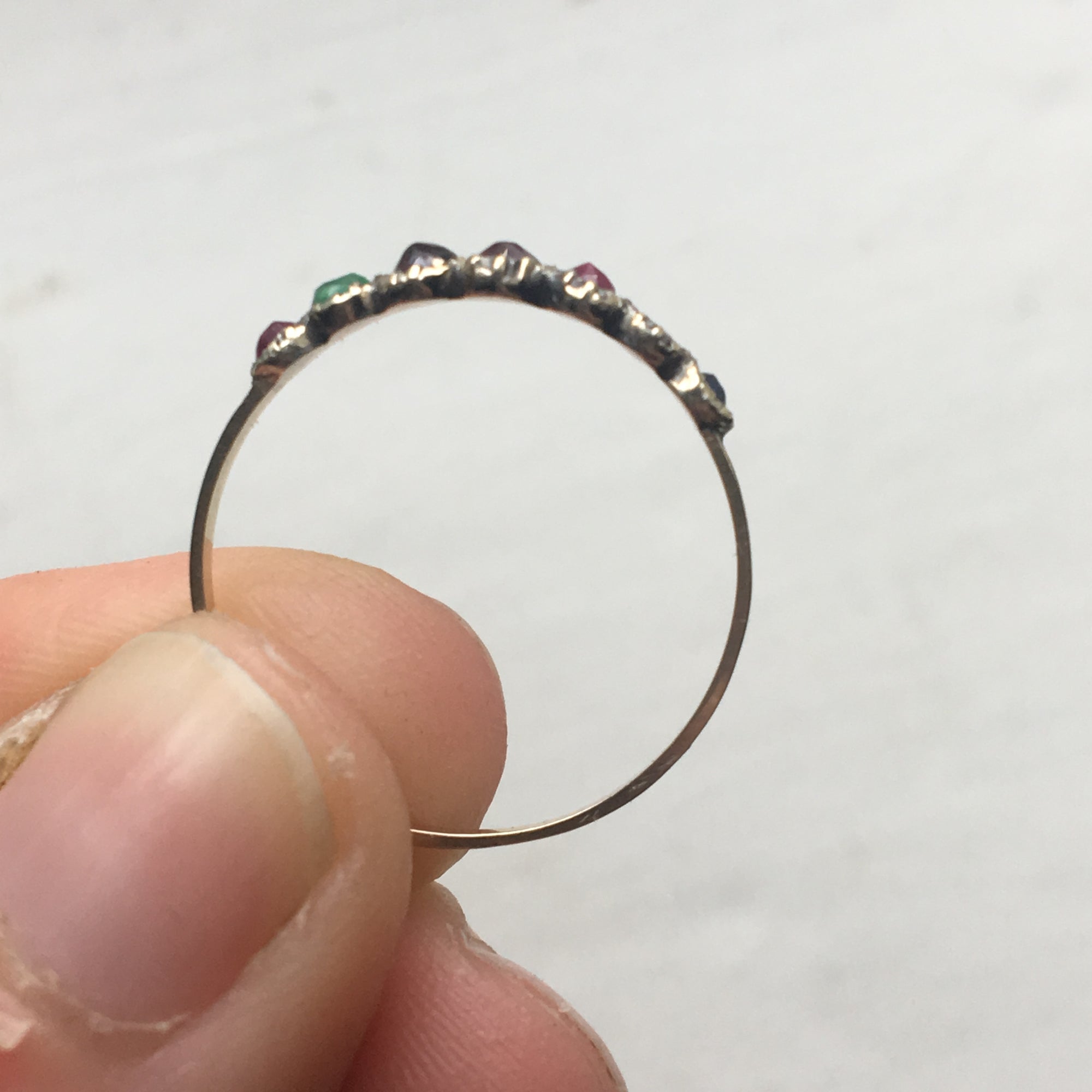 Antique Georgian Acrostic "REGARDS" ring - Size 7