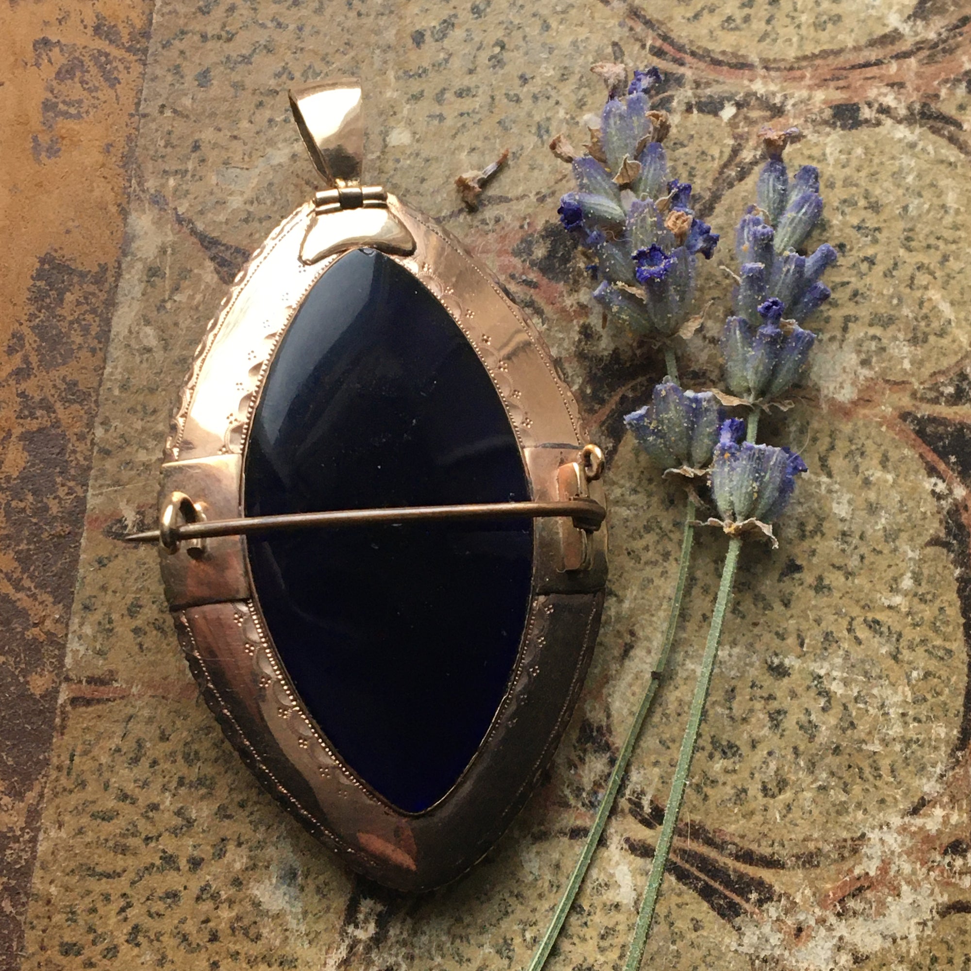 Antique Georgian Mourning Navette Locket
