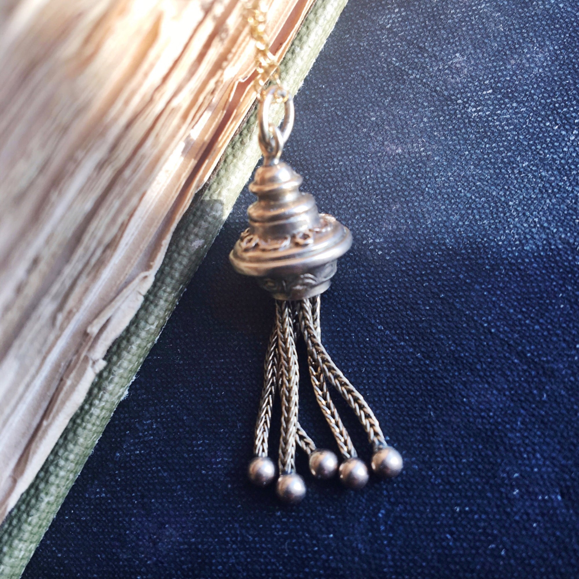 Antique Albertina Victorian Gold Tassel Pendant