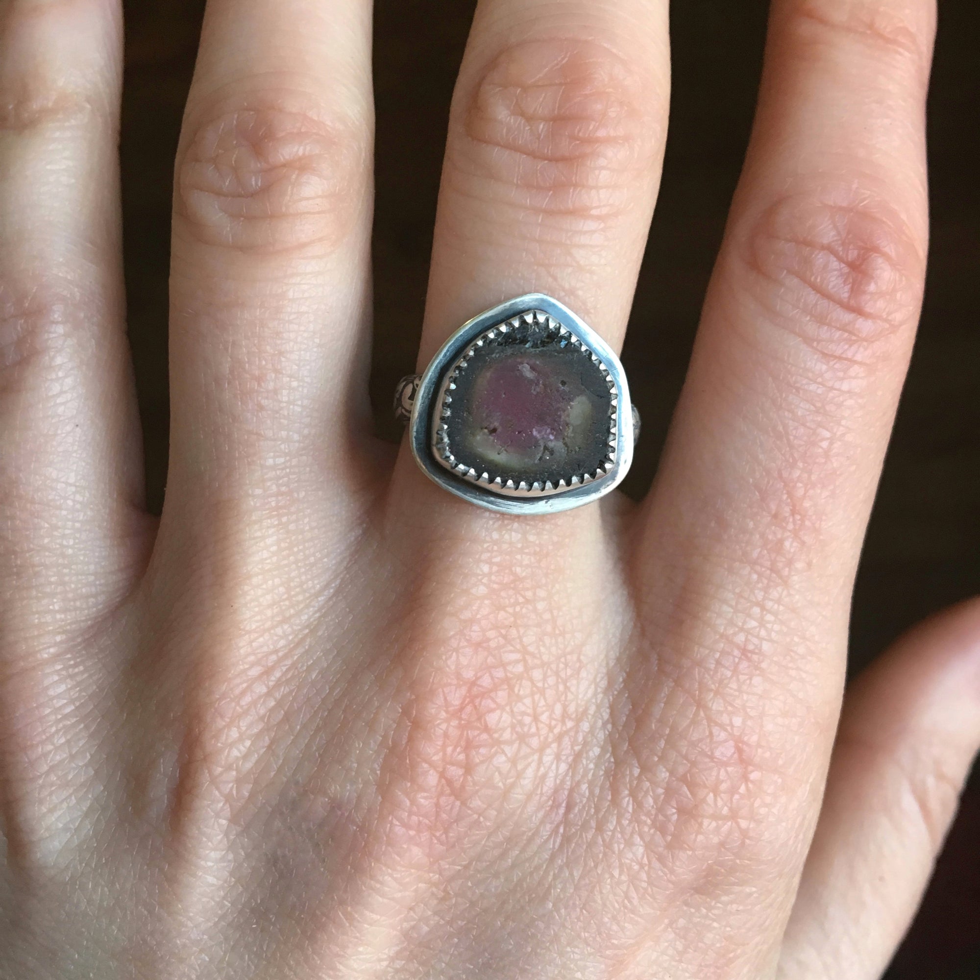 Arya Tara Watermelon Tourmaline Ring - Size 6.5