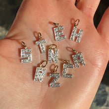 diamond letter charm - Toronto Canada handmade artisan fine antique vintage estate jewelry jewellery