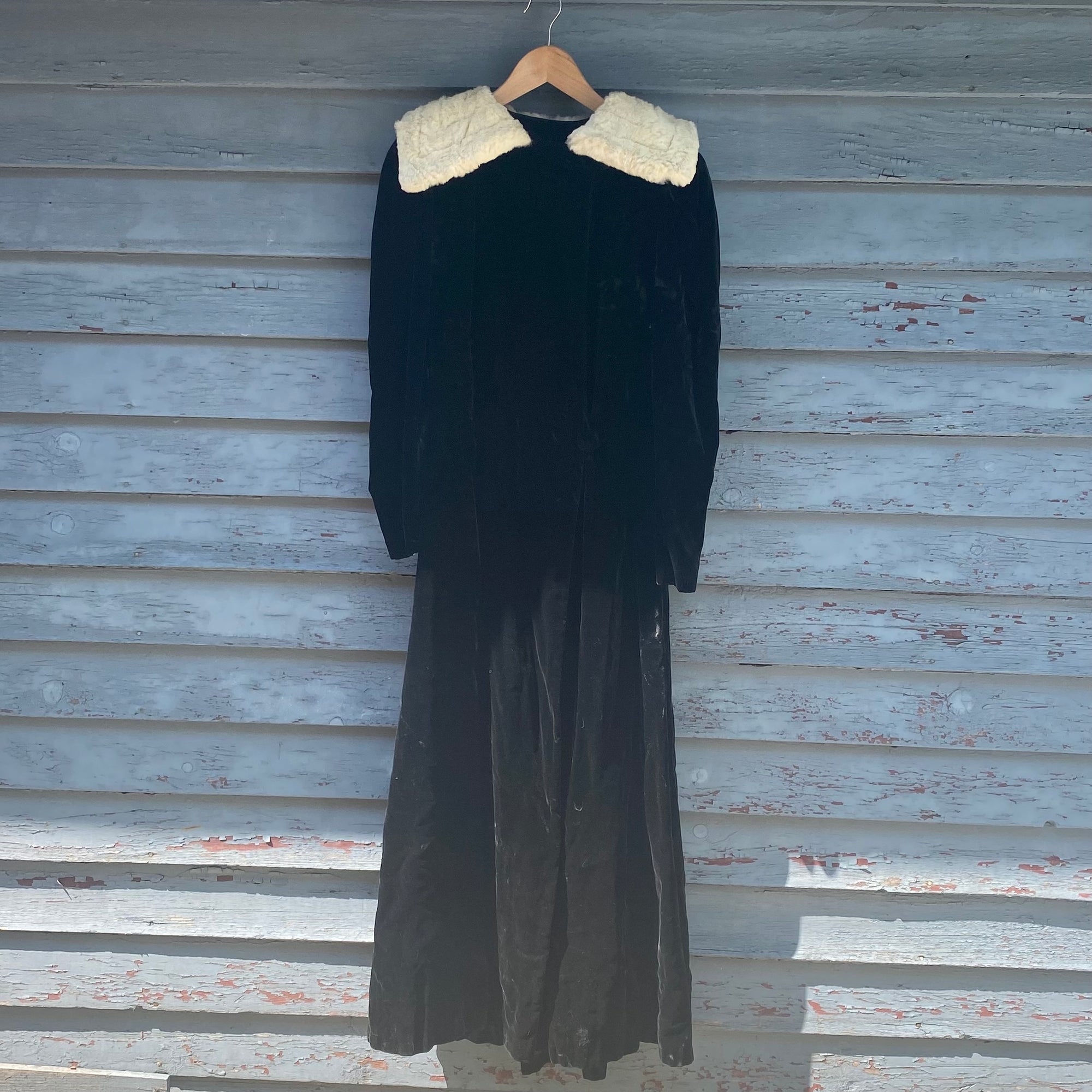 vintage black velvet opera coat