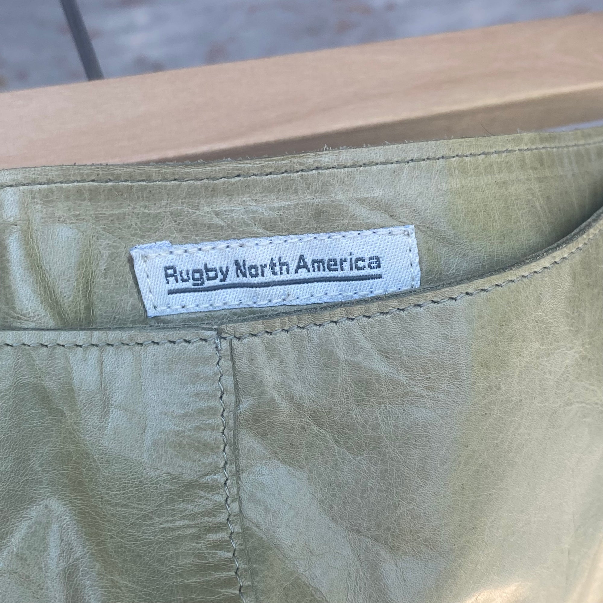 Vintage Green Leather Skirt - Size 2