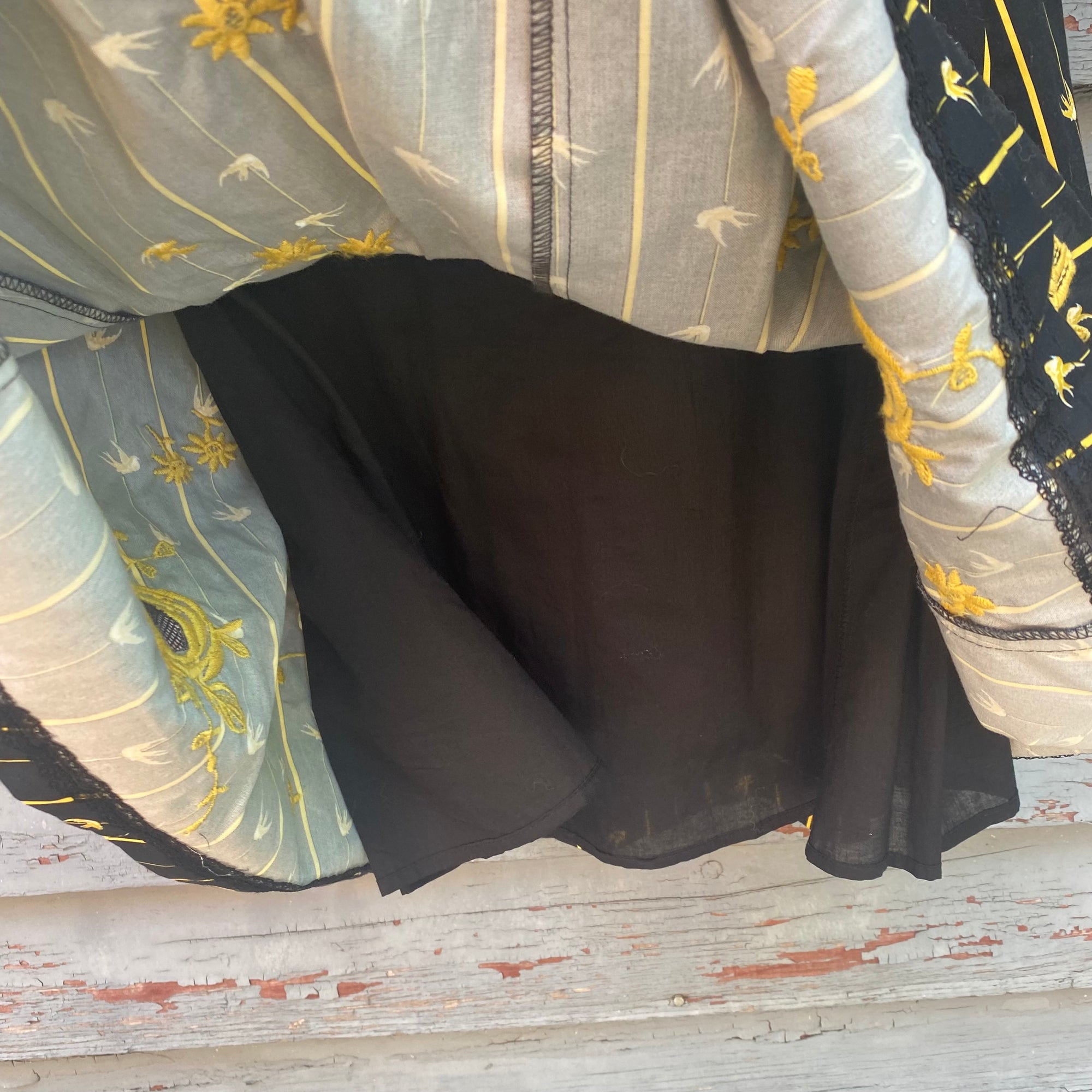 Vintage Style Black &amp; Yellow Dress - Size 2