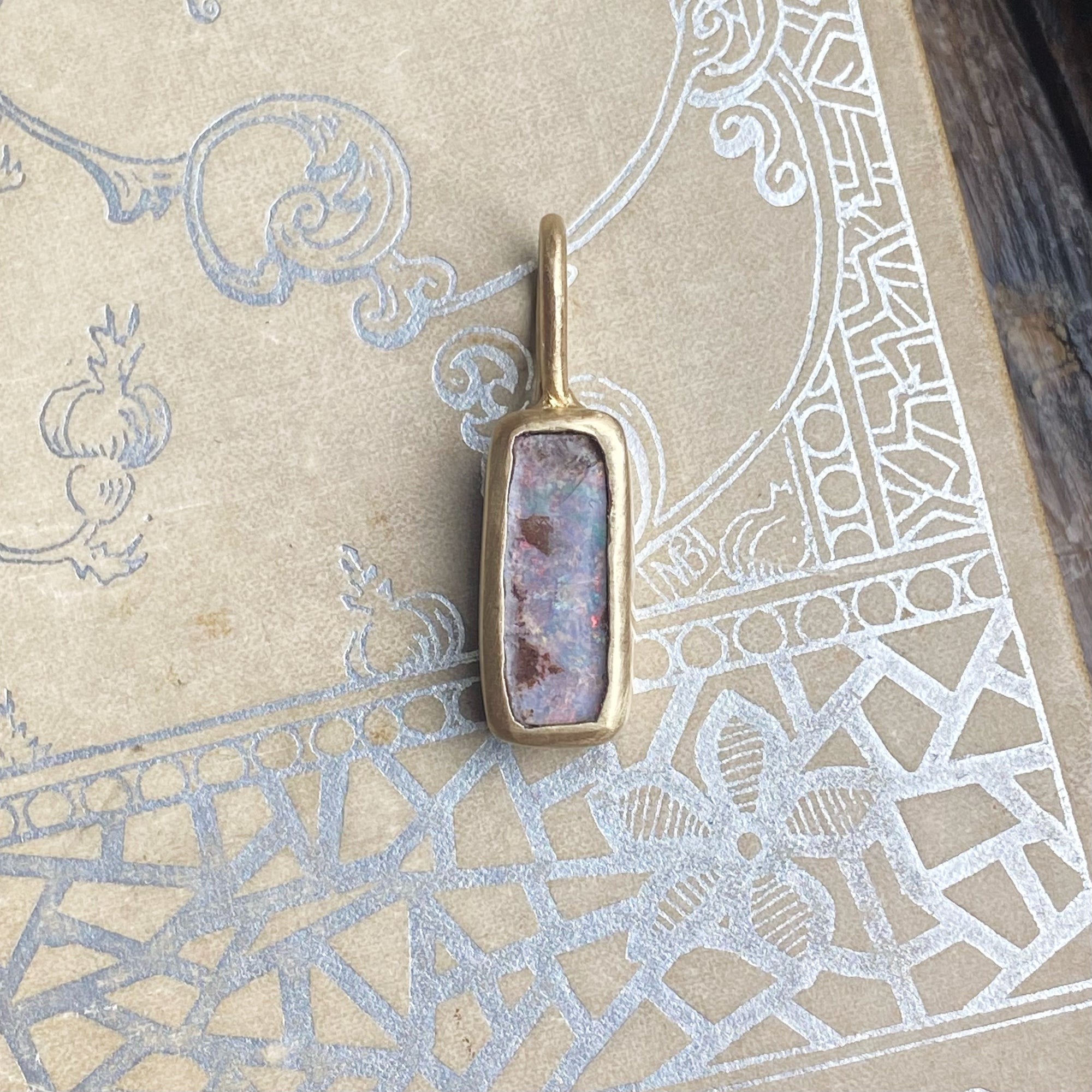 boulder opal charm