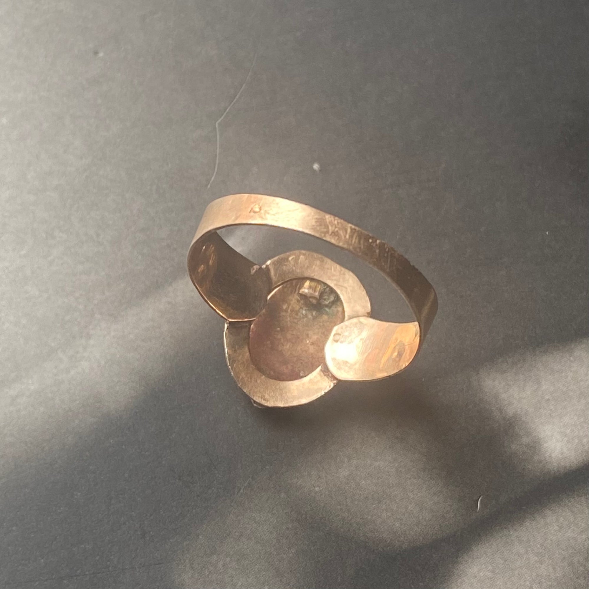 Antique Bourbon Era &quot;R&quot; Ring - Size 7.75