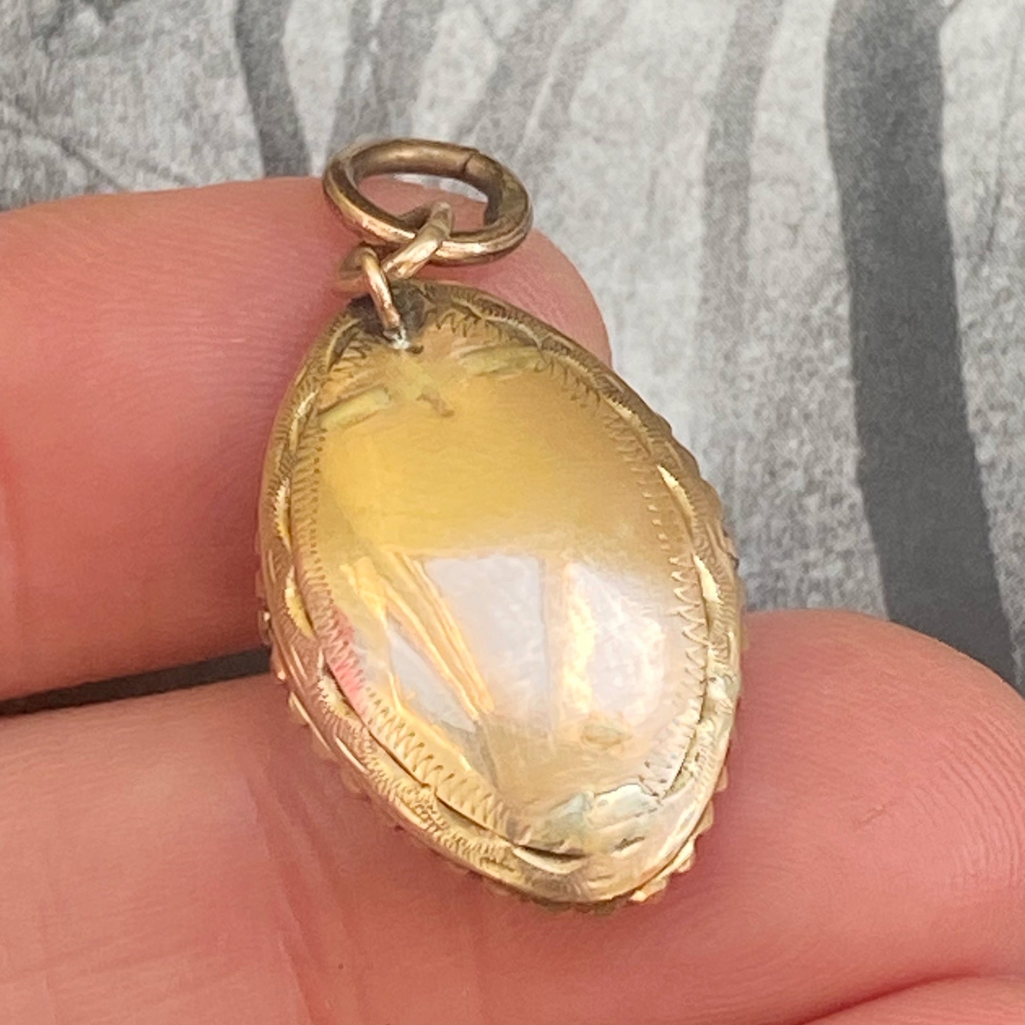Antique Georgian Navette Mourning Locket with Rose Cut Diamonds
