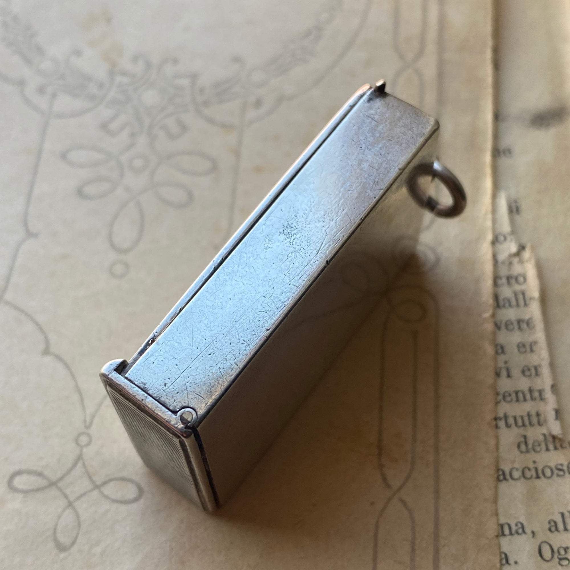Antique Victorian Vesta Case with Rat and Cheese Parable Engraving