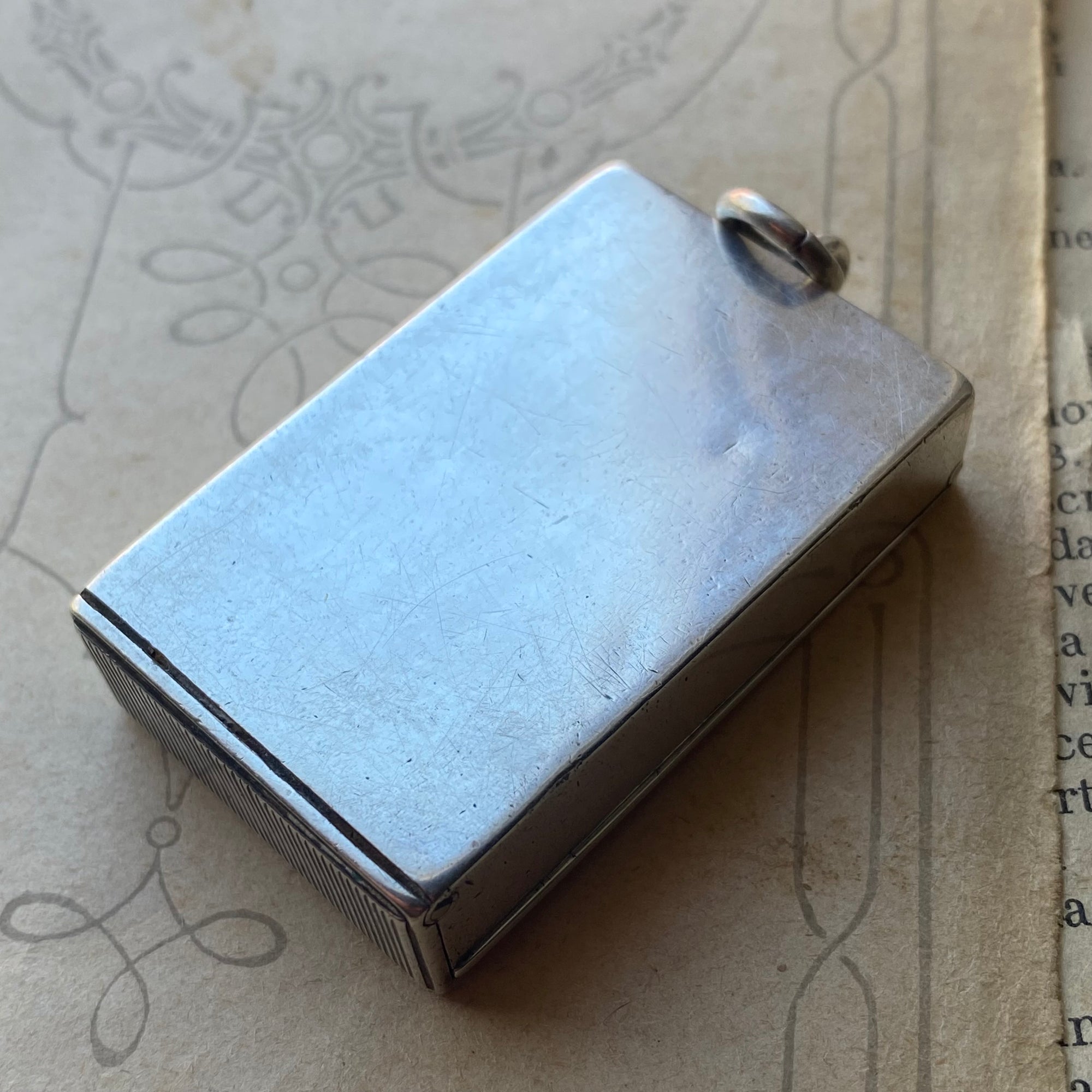 Antique Victorian Vesta Case with Rat and Cheese Parable Engraving