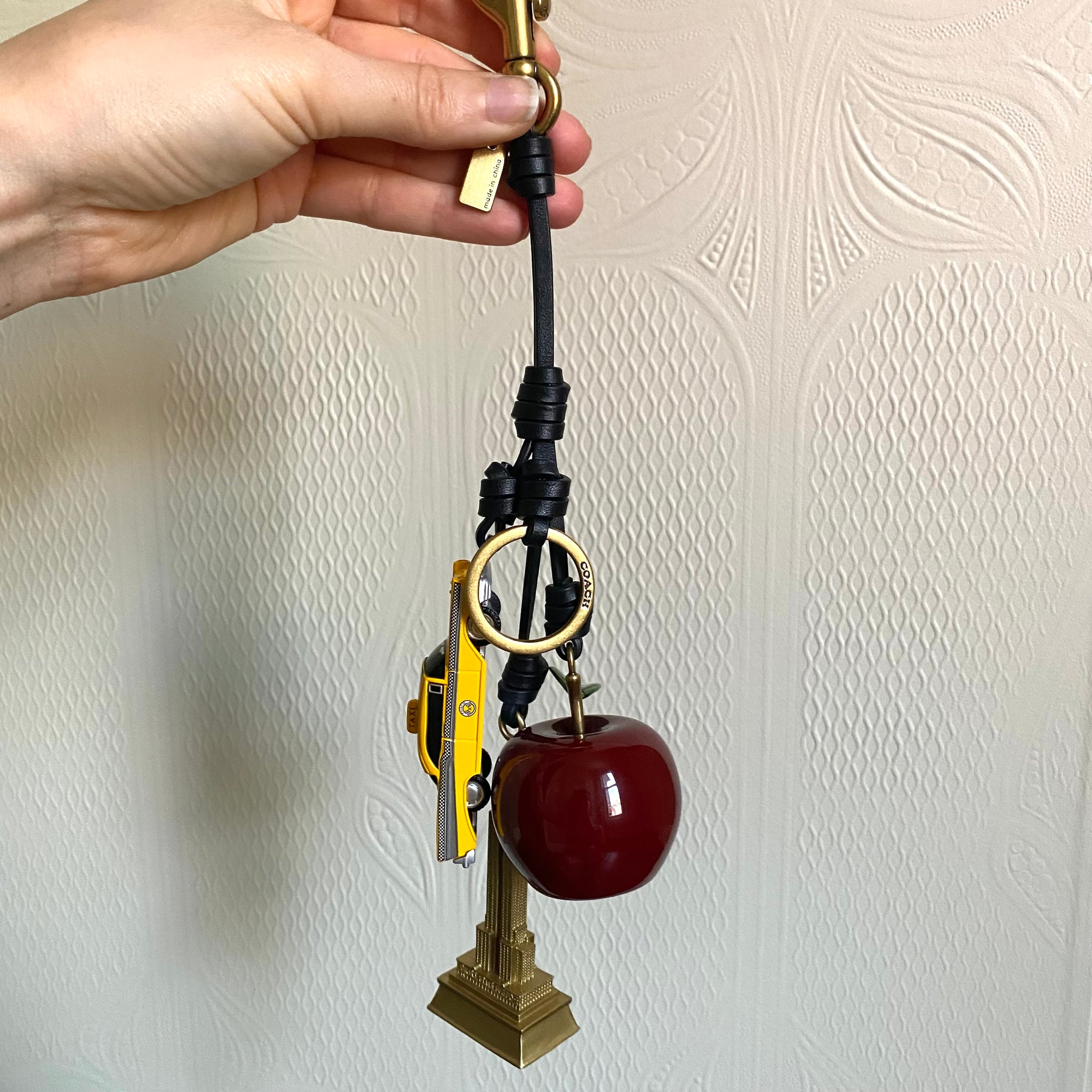 Coach New York Cluster Bag Charm Taxi, Apple and Empire State Building