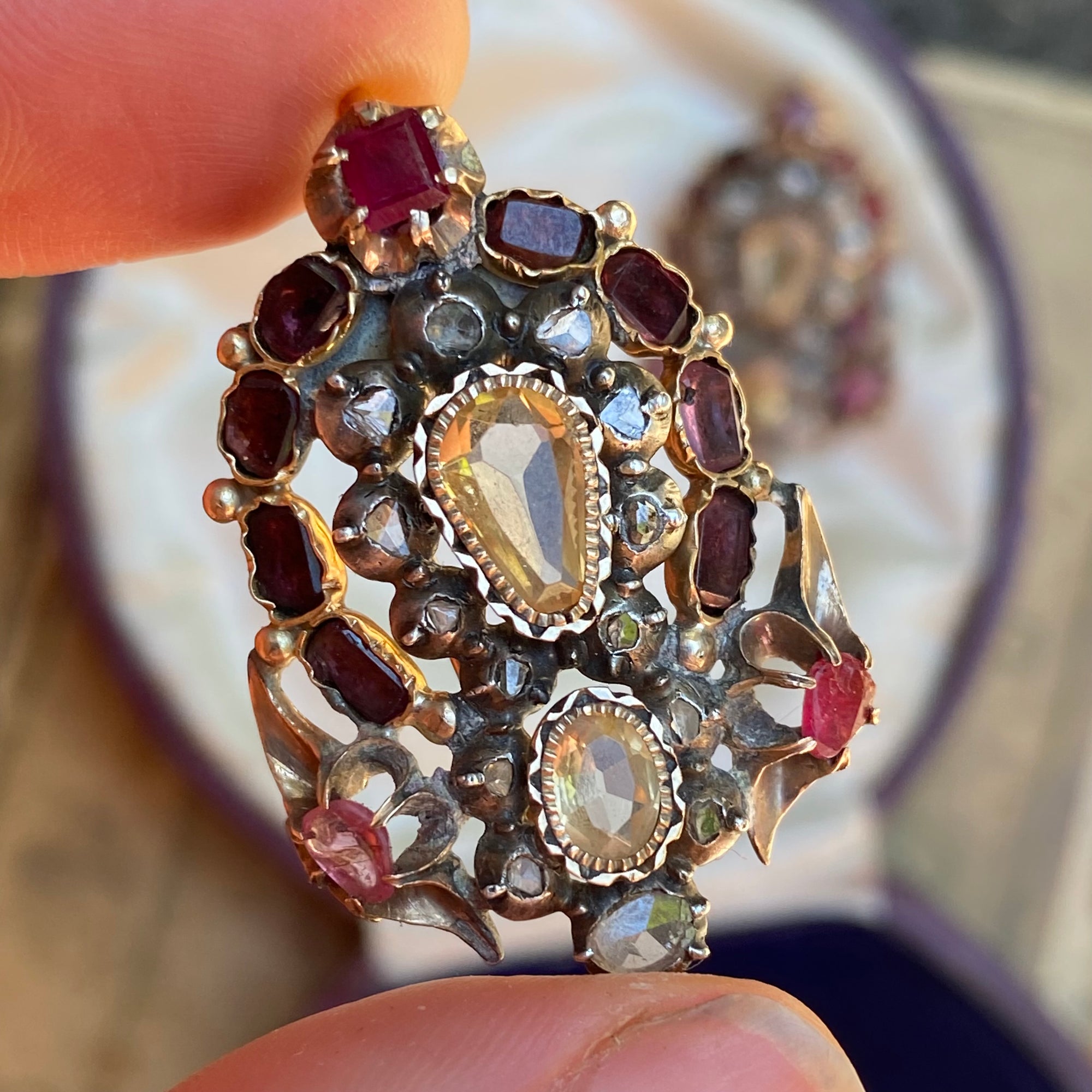 antique table cut rubies