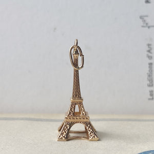 gold Eiffel Tower charm,. Toronto vintage jewelry