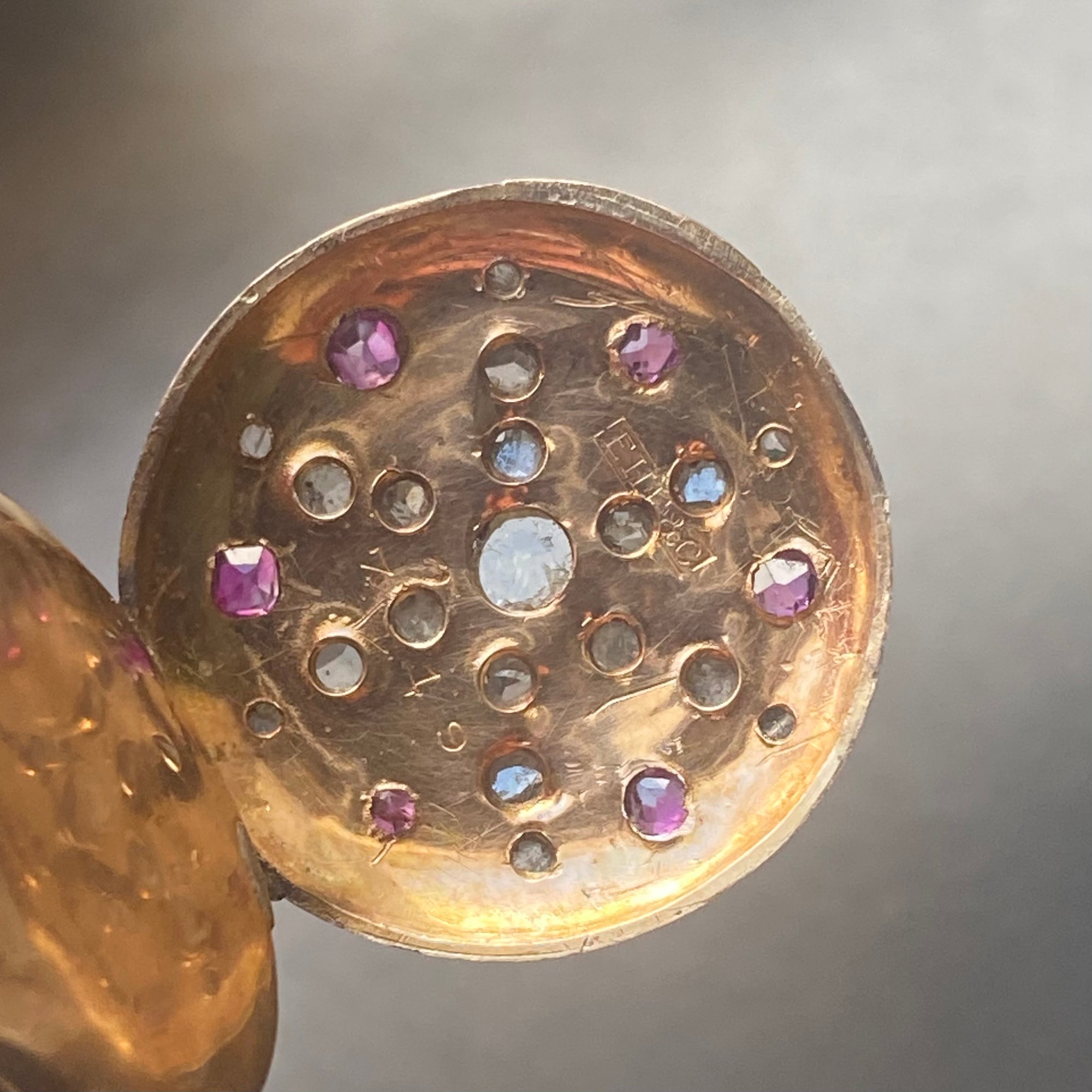 Antique Floral Diamond &amp; Ruby Collar Watch