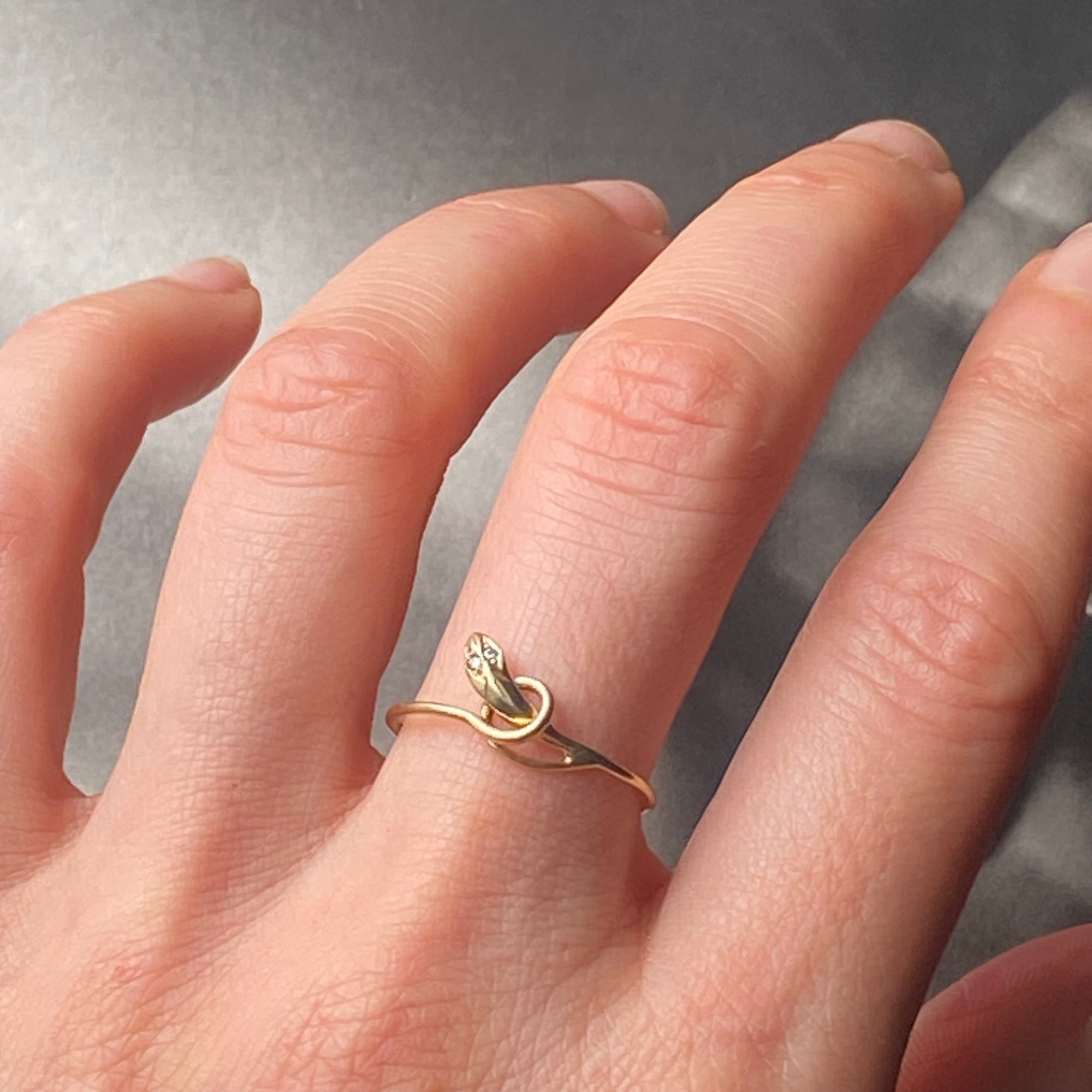 vintage snake ring gold, 19k gold ring, portuguese gold jewelry, minimalist serpent ring, antique diamond snake ring, dainty gold rings canada, black umbrella jewelry