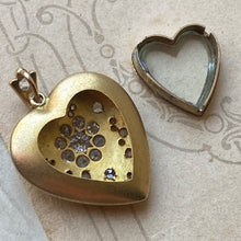Antique Victorian Diamond Heart Locket Pendant - 14k