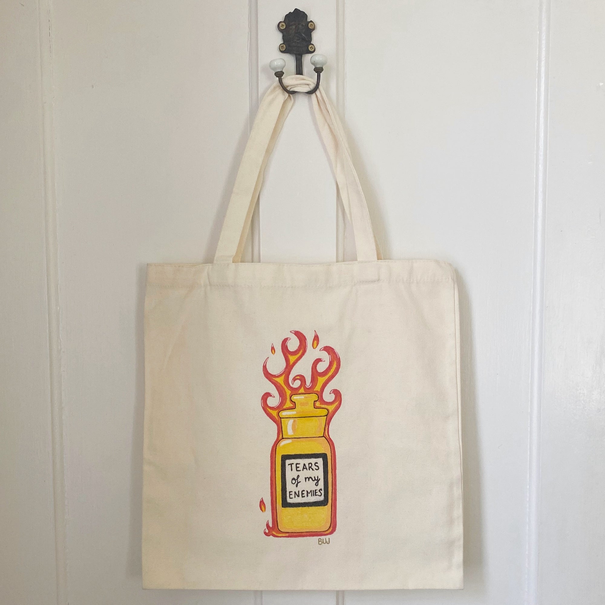 hand painted tote bag