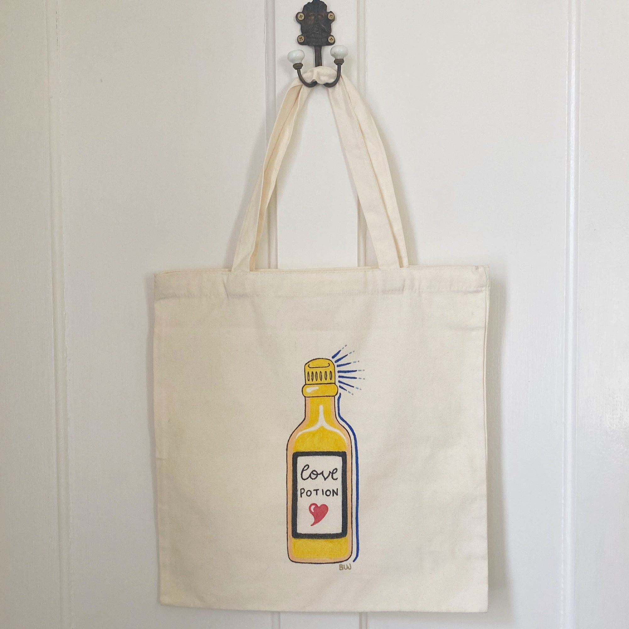 hand painted tote bag
