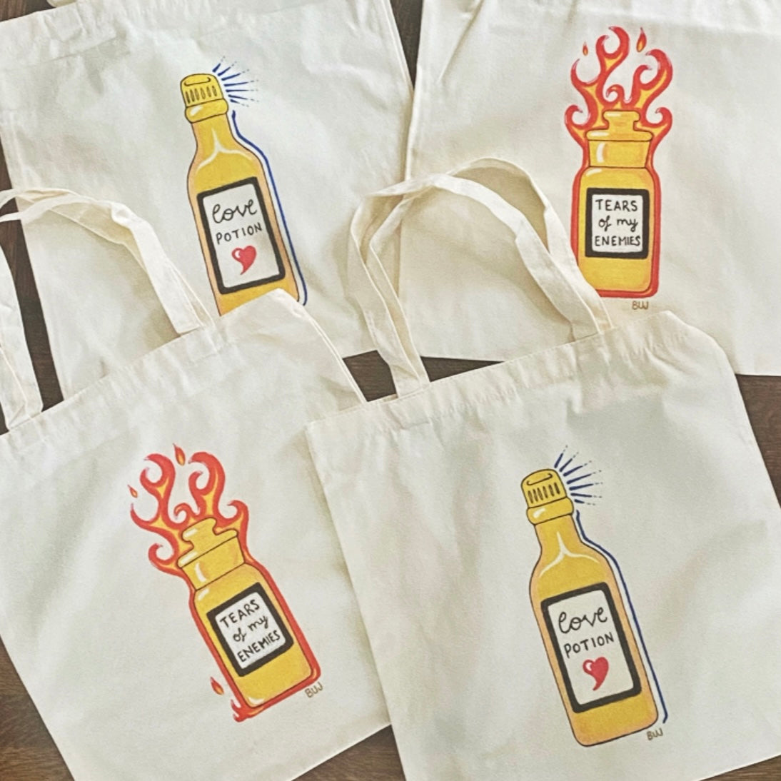 hand painted tote bag