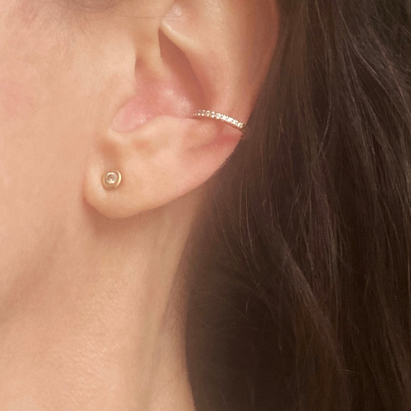18k diamond ear cuff