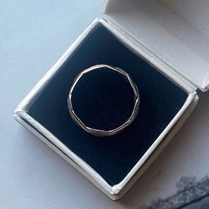 Vintage Italian White Gold Band - Size 4.5