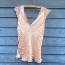 Vintage 1930s Peach Silk and Lace Top by Madelon